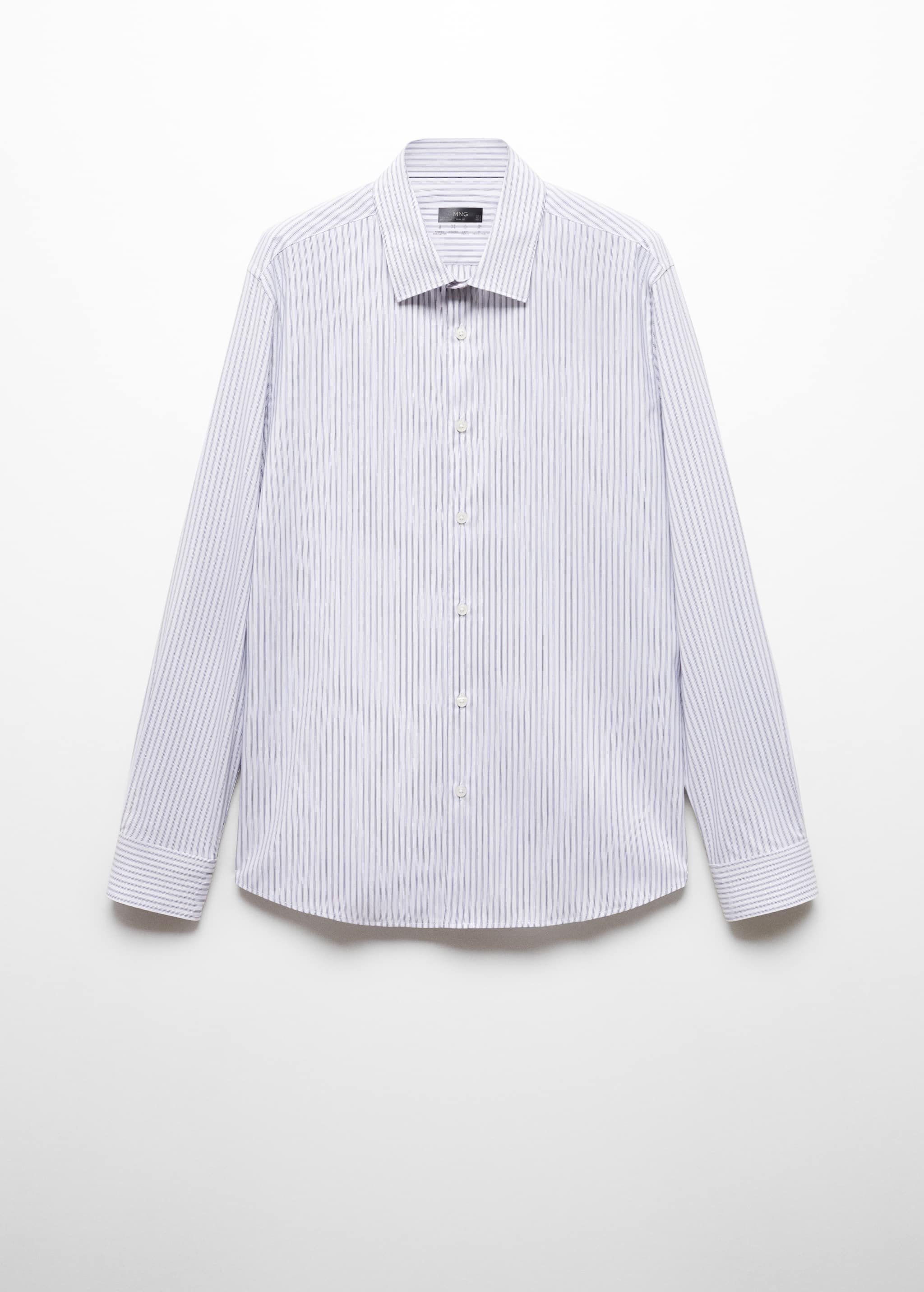 Stretch fabric slim-fit striped shirt - Article without model