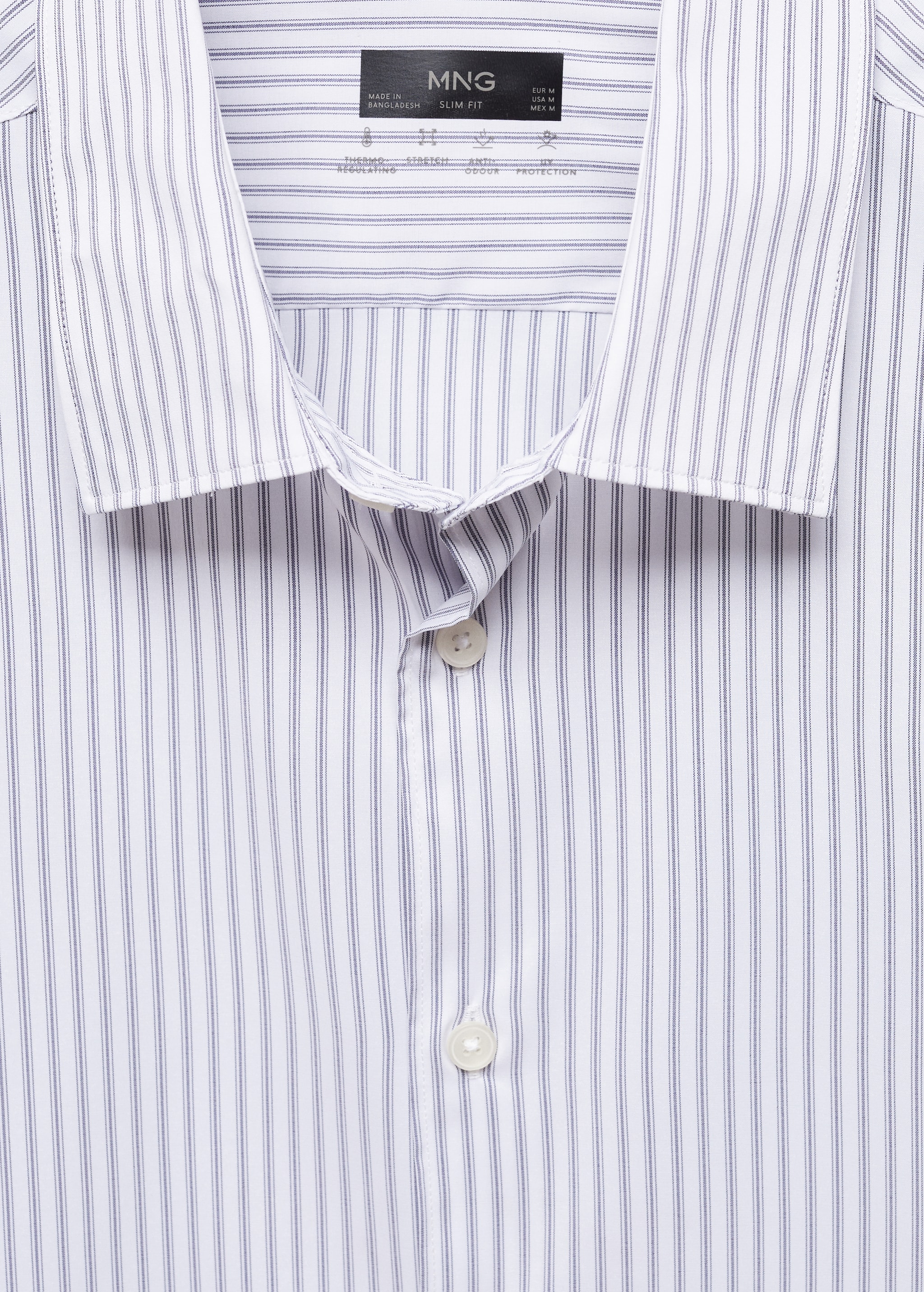 Рубашка slim fit из ткани стретч в полоску - Деталь изделия 8