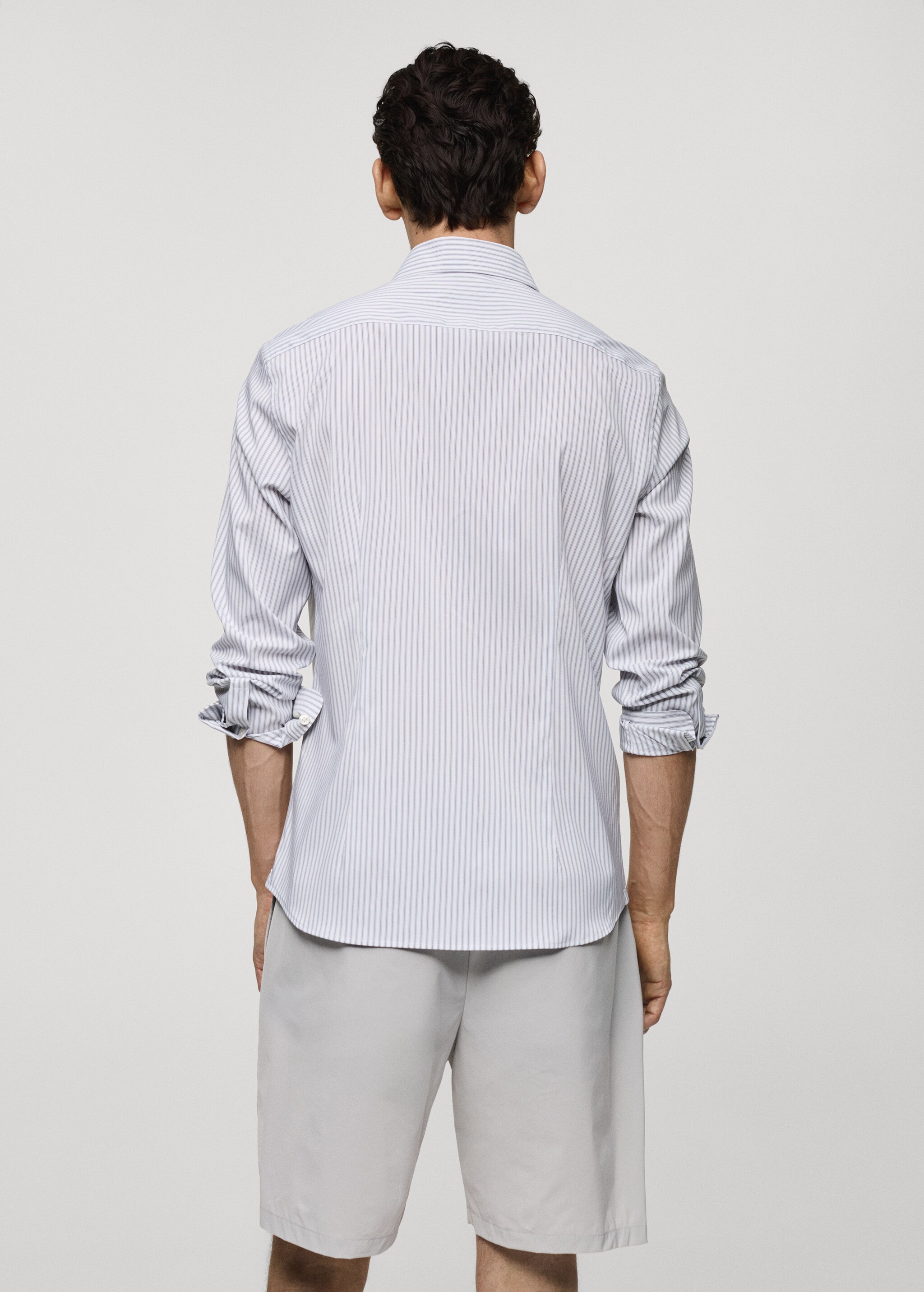 Stretch fabric slim-fit striped shirt - Reverse of the article