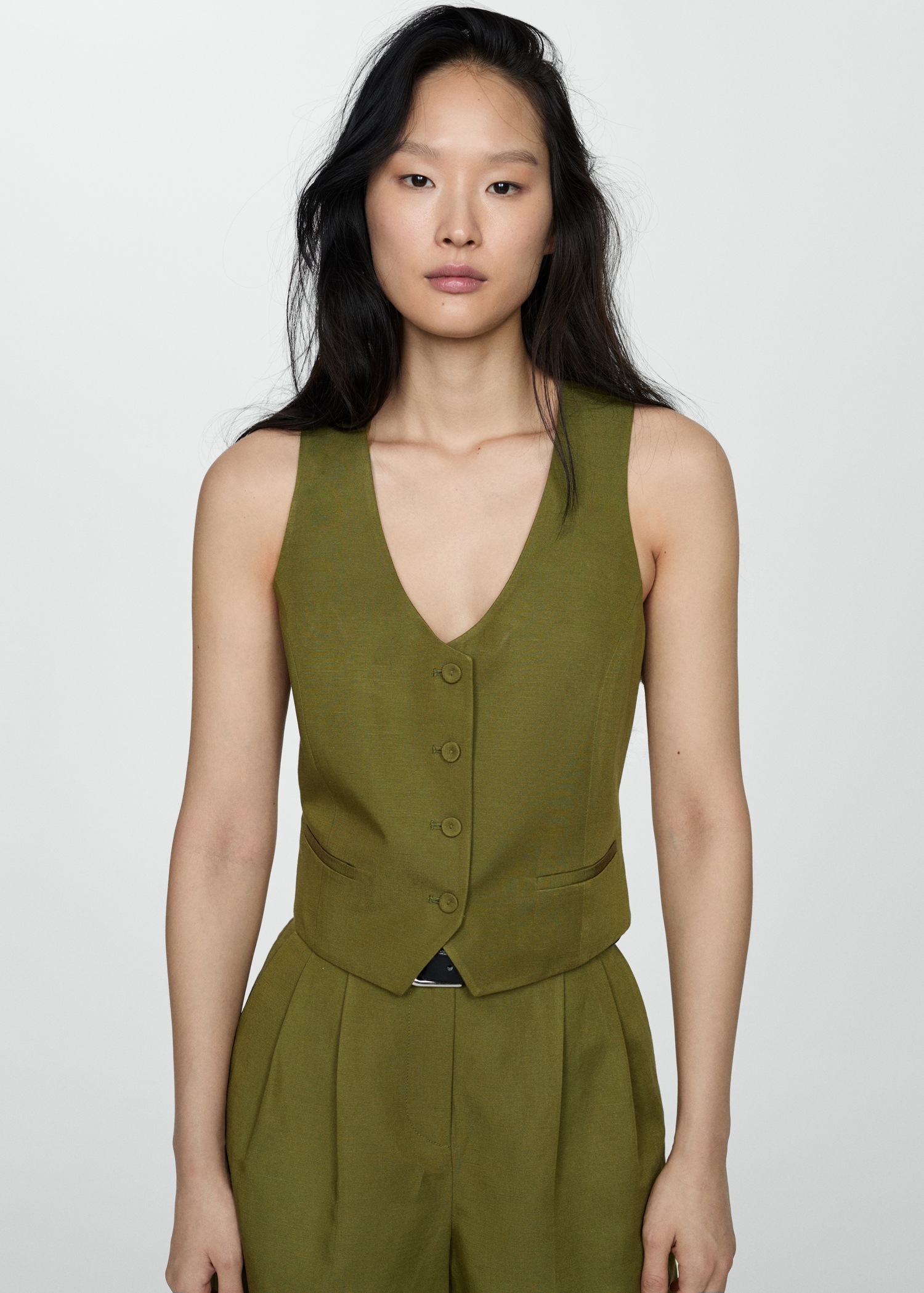 Linen waistcoat with buttons Women MANGO Nigeria