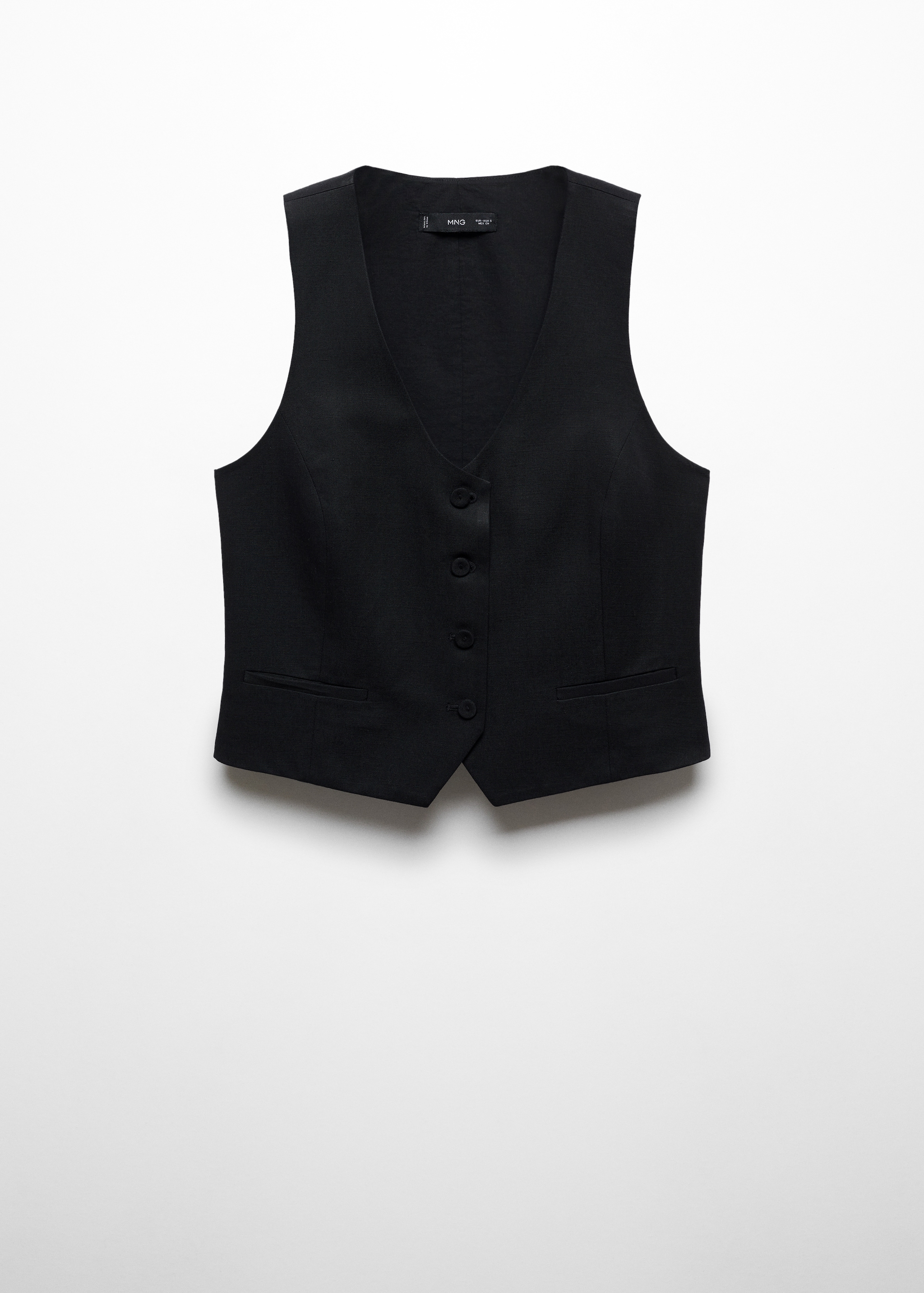 Linen button vest  - Article without model