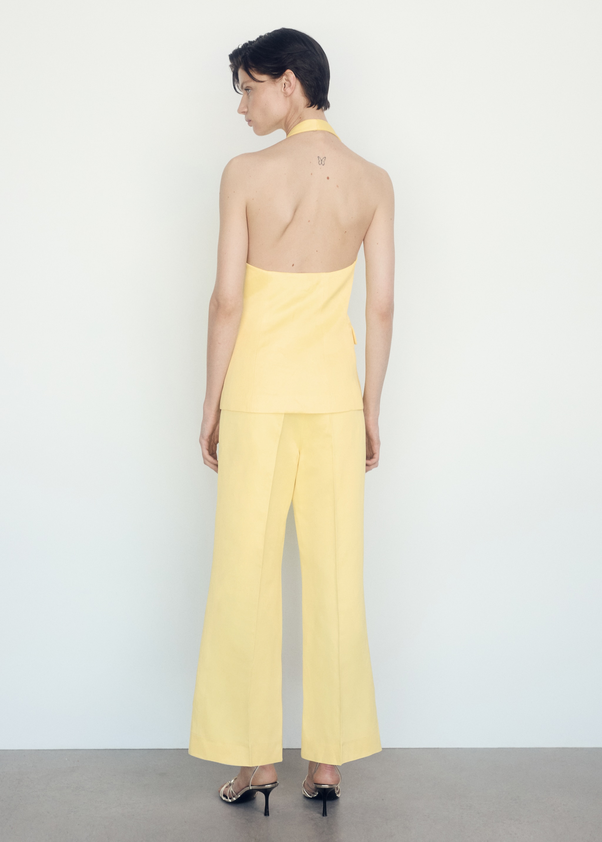 Flare pants with pleated detail - Reverse of the article