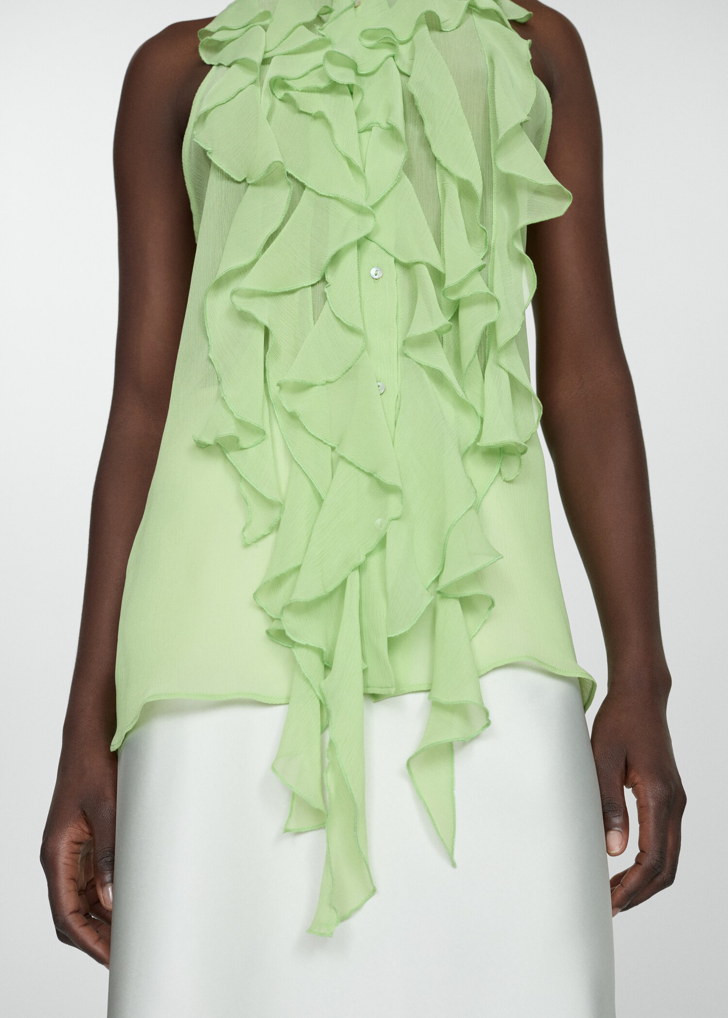 Semi-transparent ruffled blouse - Details of the article 6