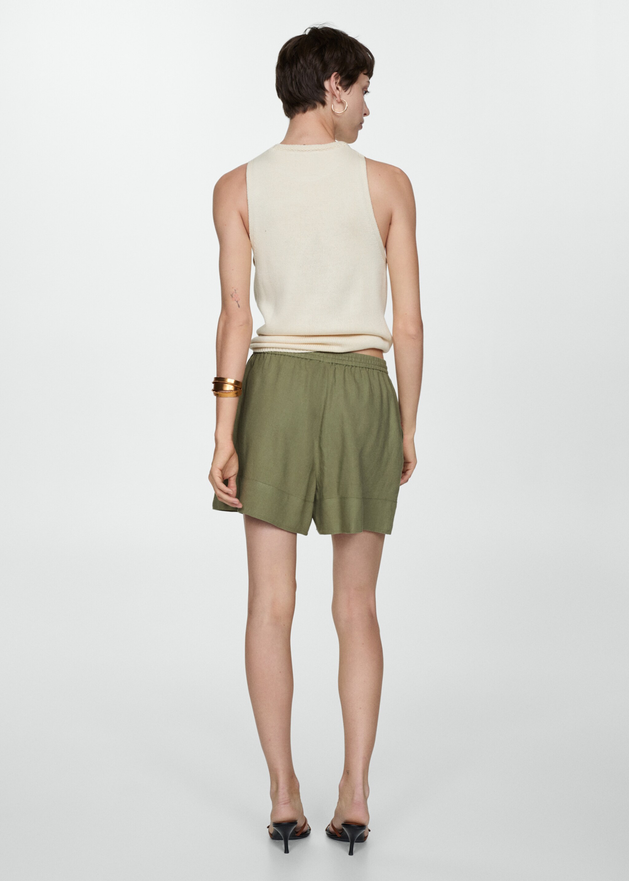Shorts fluidos lazo - Reverso del artículo, Khaki. Ref: 67069404-00.