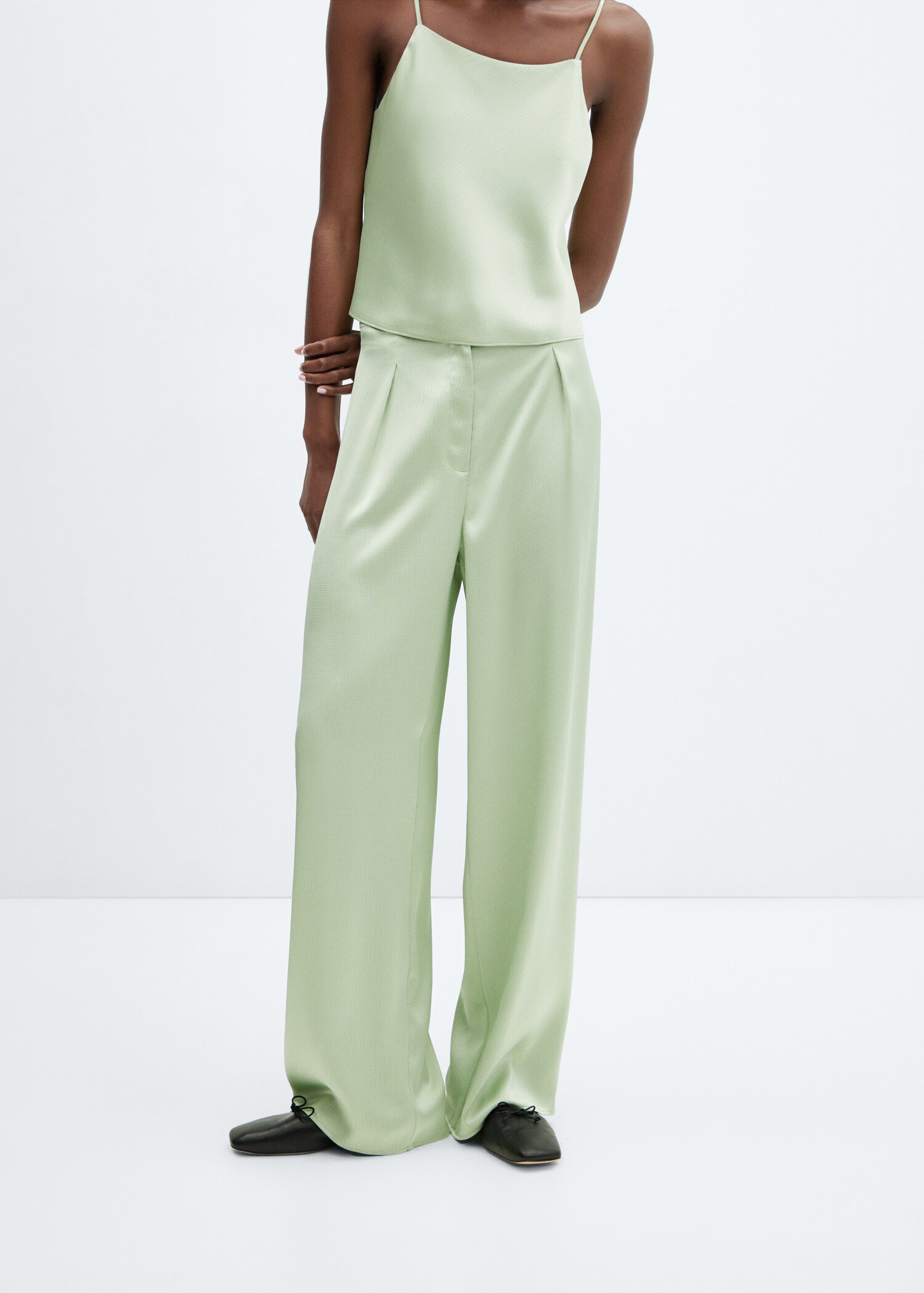Flowy satin trousers - Medium plane
