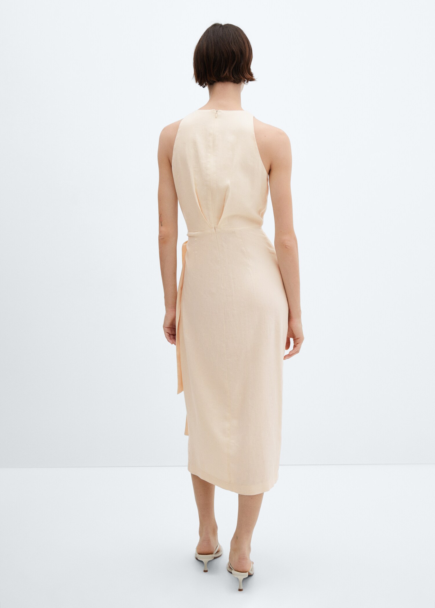 Bow linen-blend dress - Reverse of the article