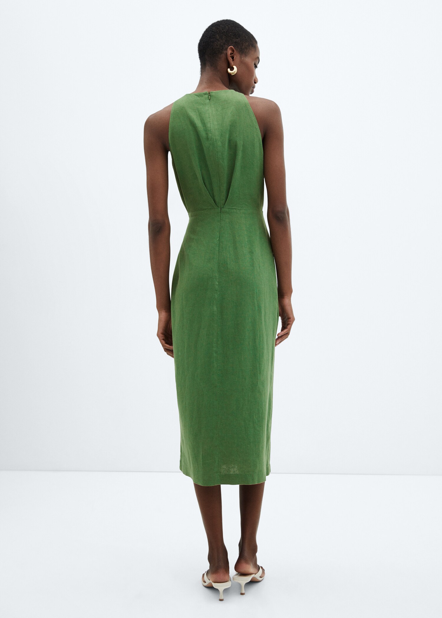 Bow linen-blend dress - Reverse of the article