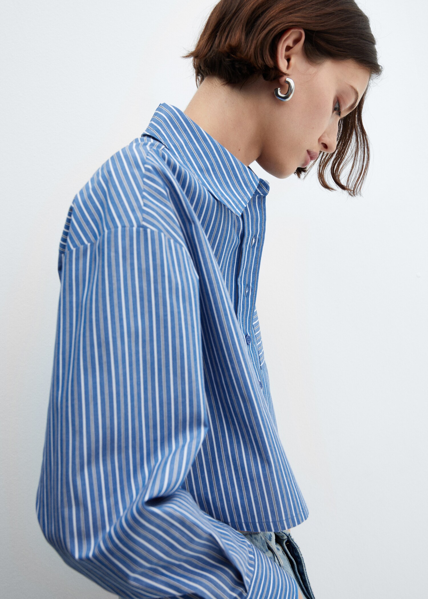 Striped cropped shirt - Details of the article 2