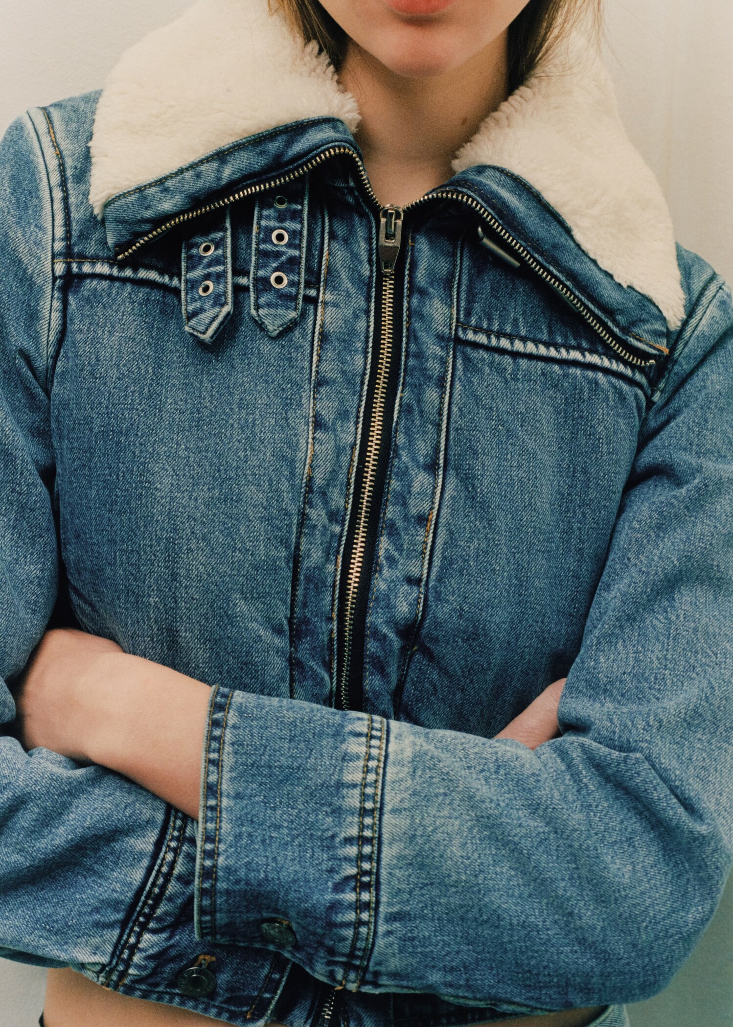Veste jean imitation mouton retourné - Détail de l'article 7