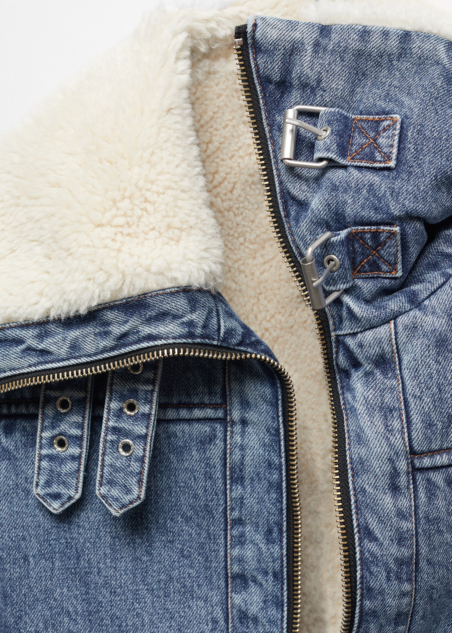 Veste jean imitation mouton retourné - Détail de l'article 8