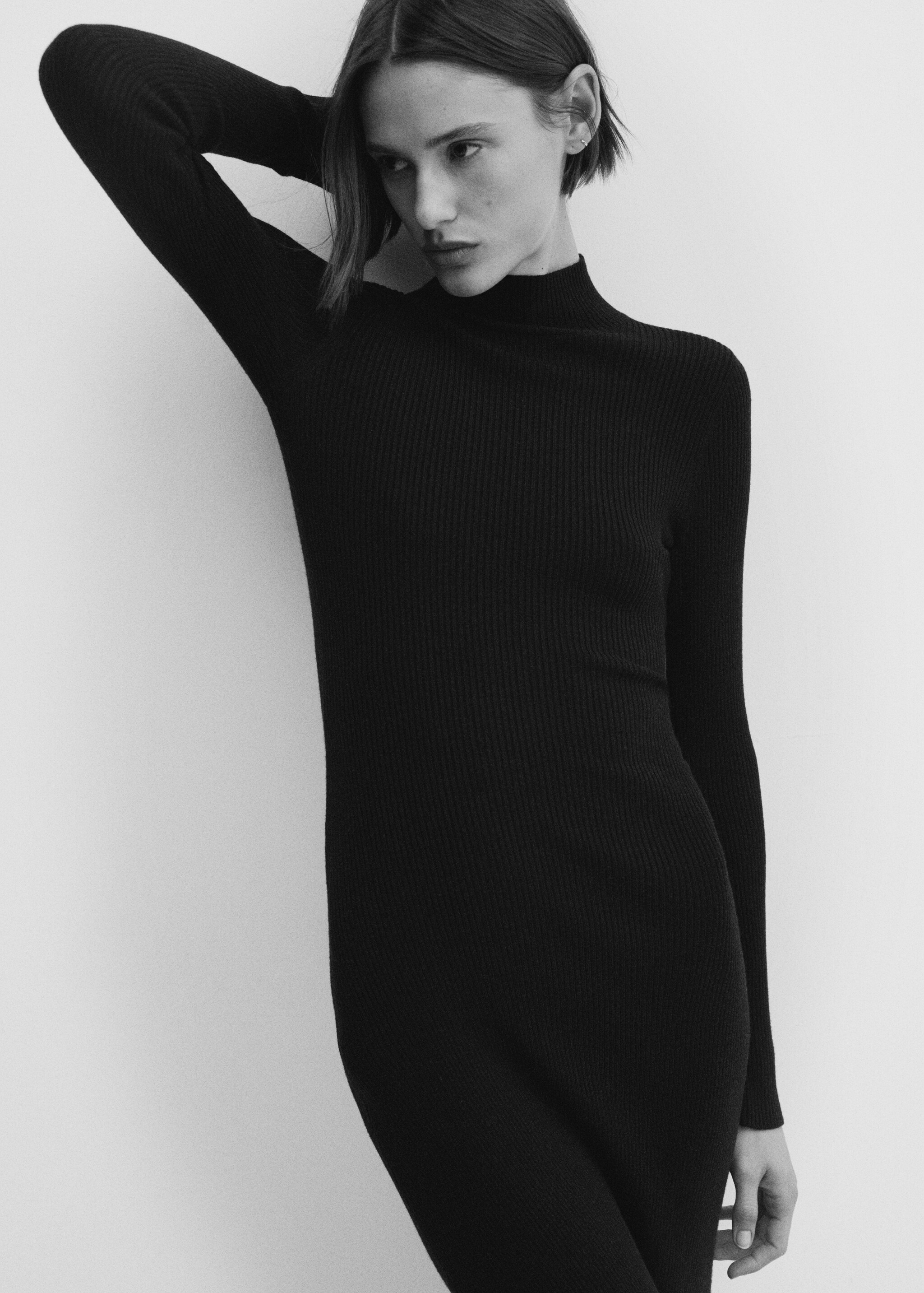 Perkins-neck ribbed dress - Details of the article 2