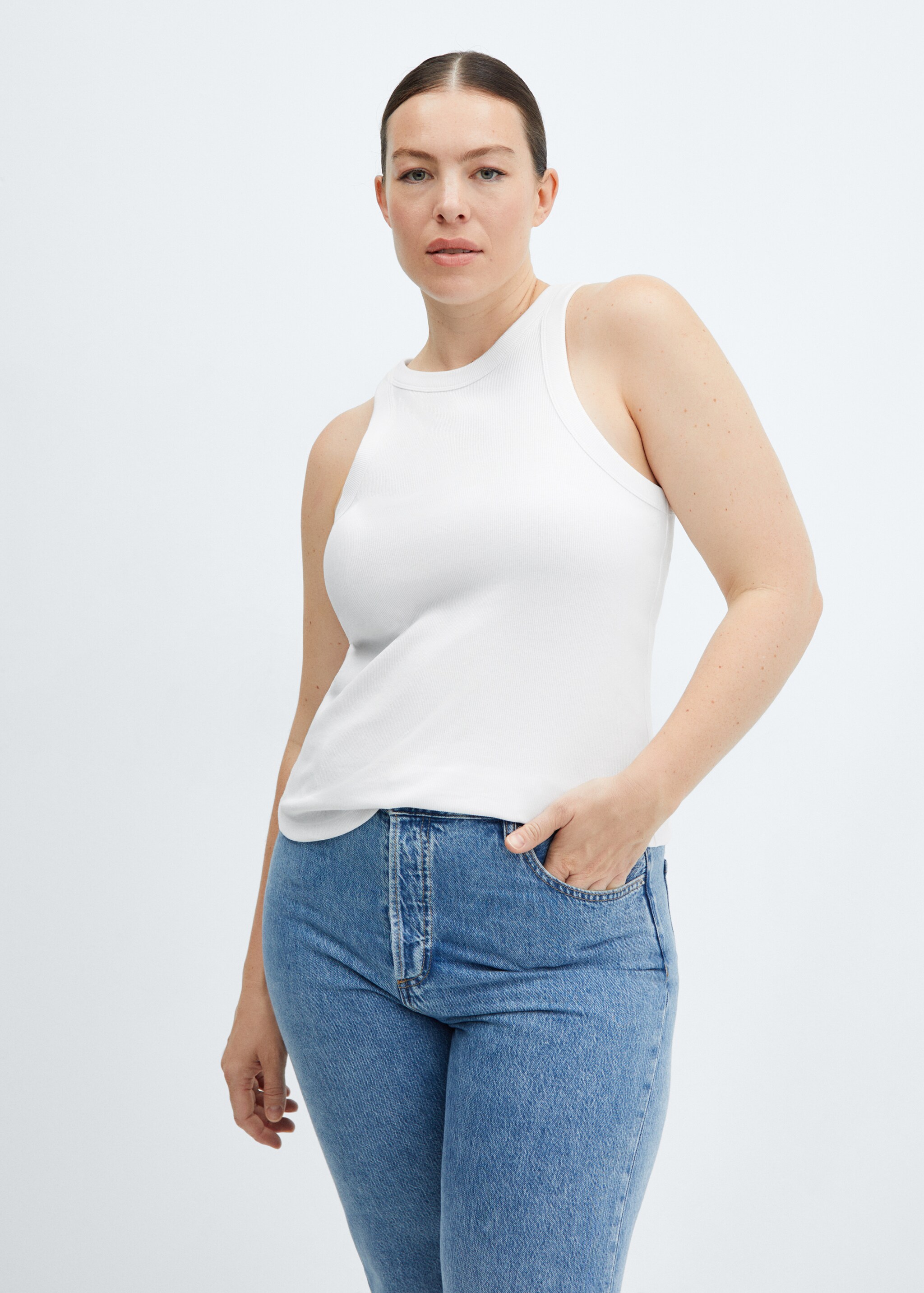 Ribbed cotton-blend top - Details of the article 5