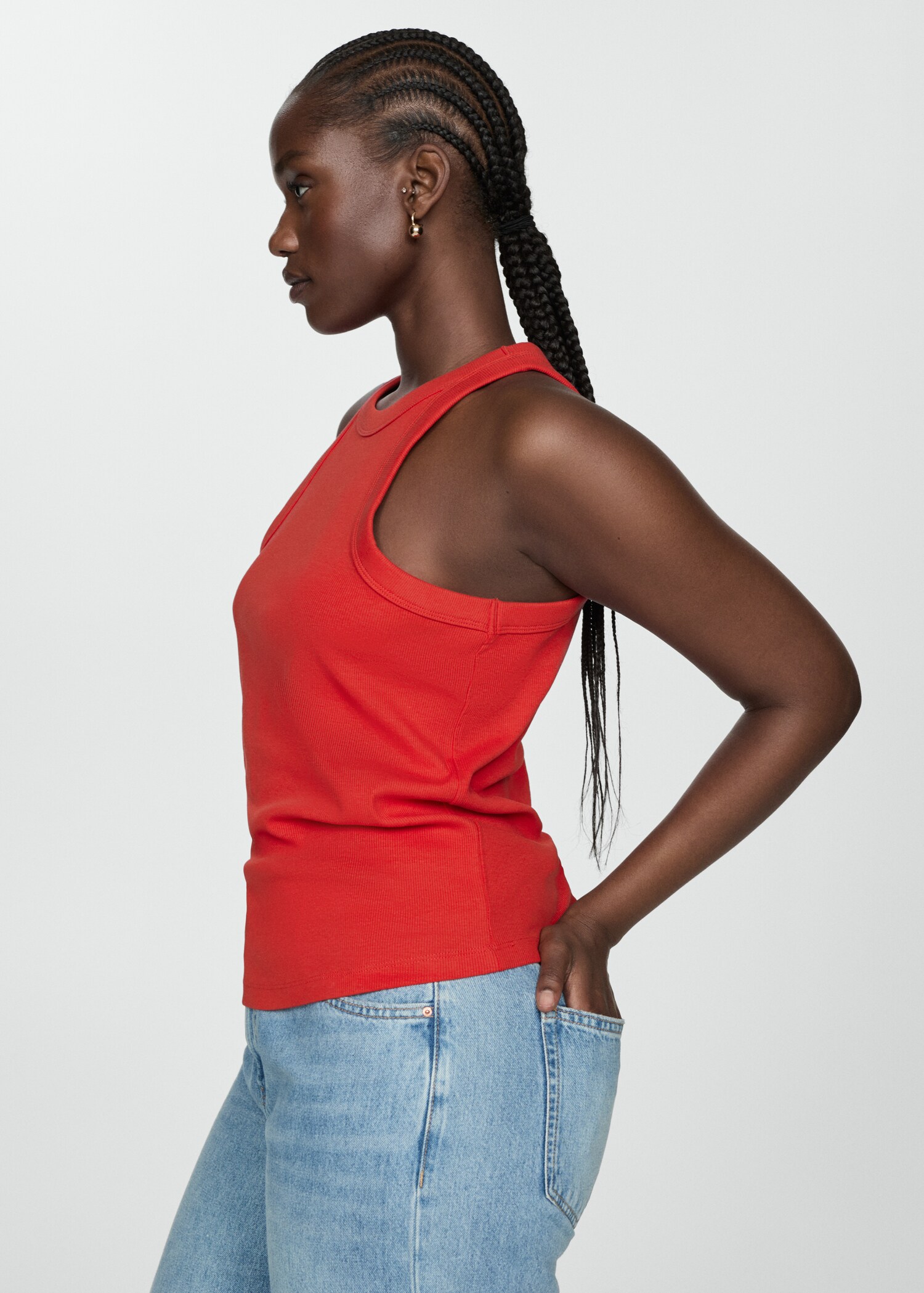 Ribbed cotton-blend top - Details of the article 5