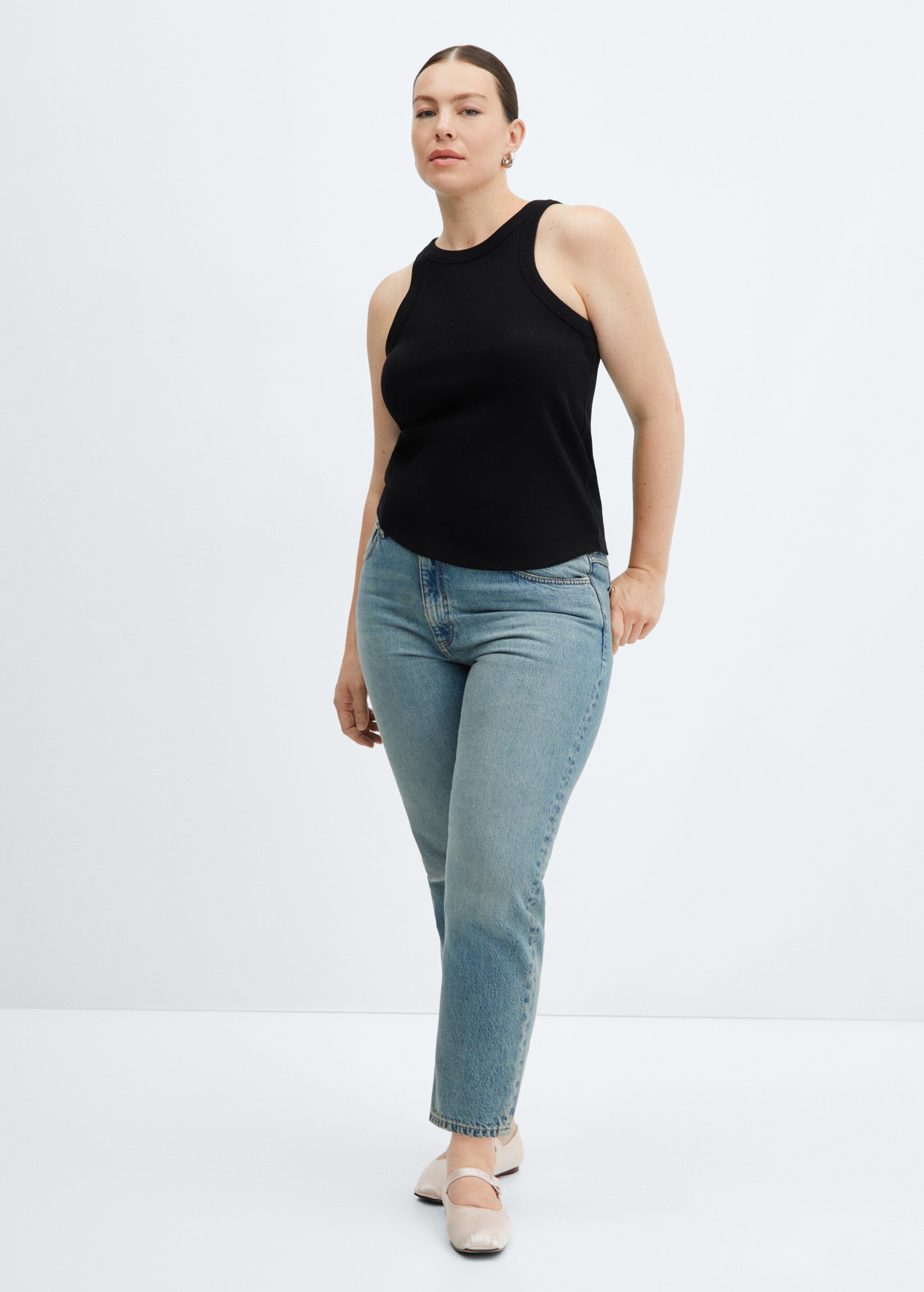 Ribbed cotton-blend top - Details of the article 3