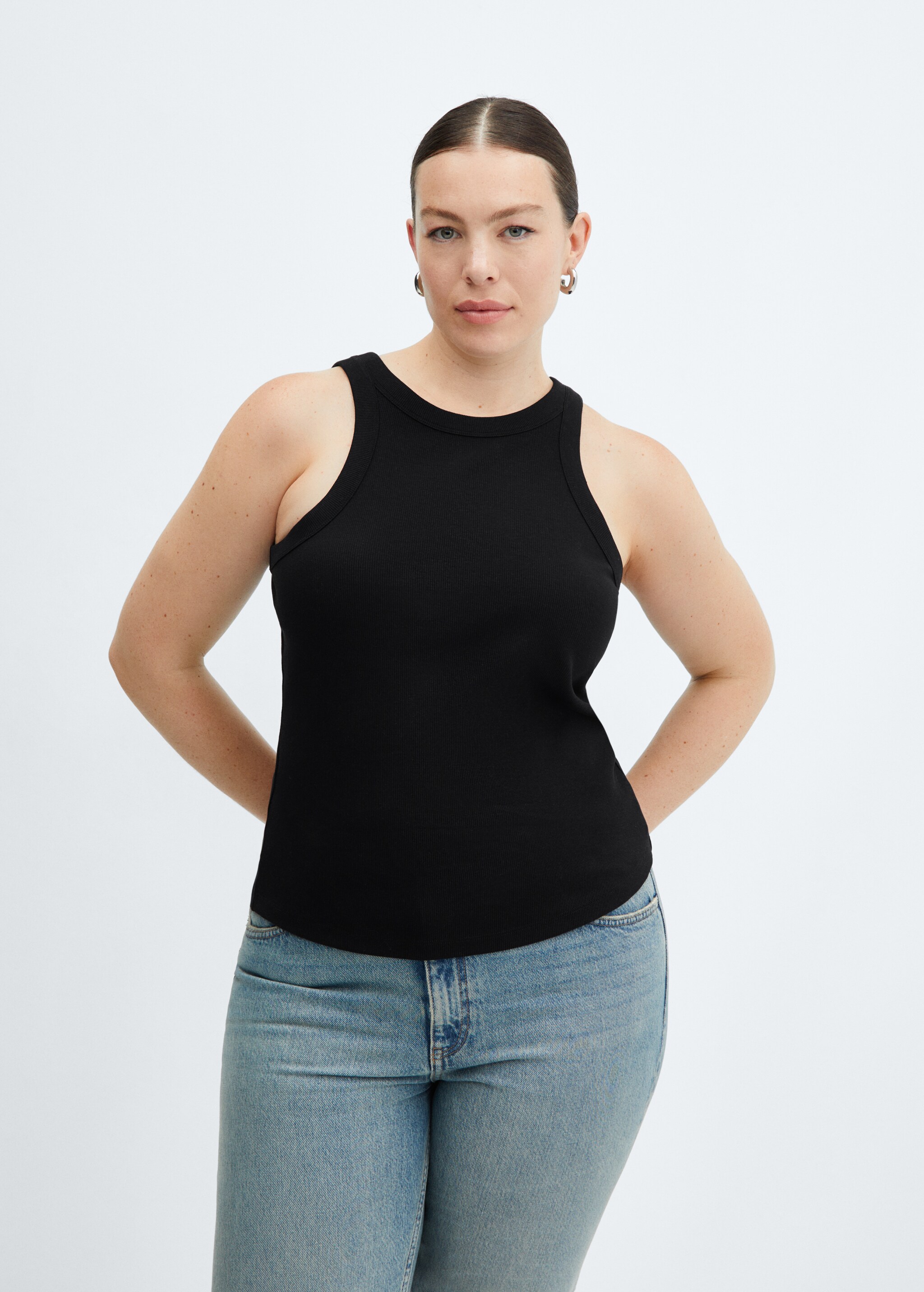Ribbed cotton-blend top - Details of the article 5