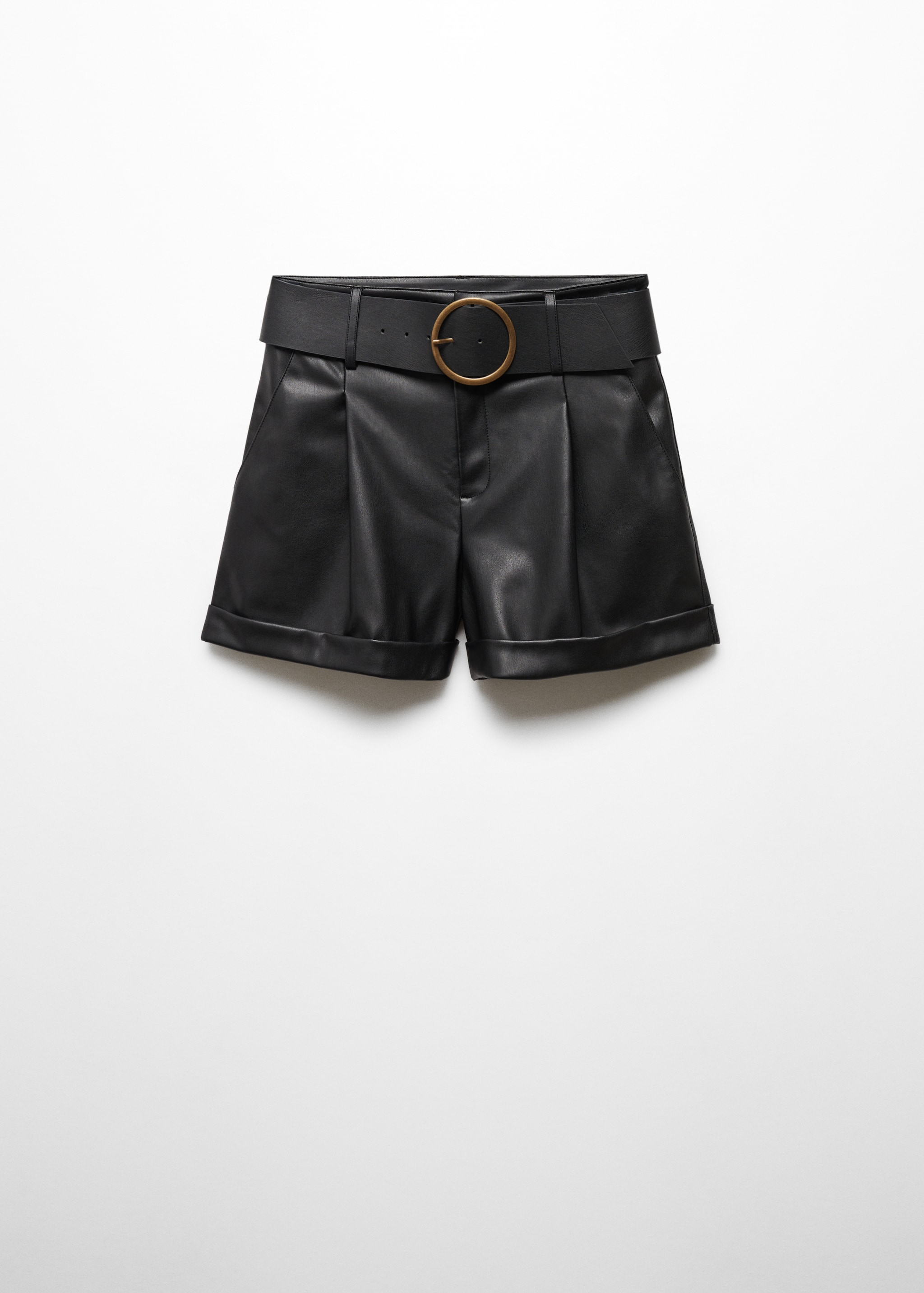 Leather effect belt shorts - Article without model