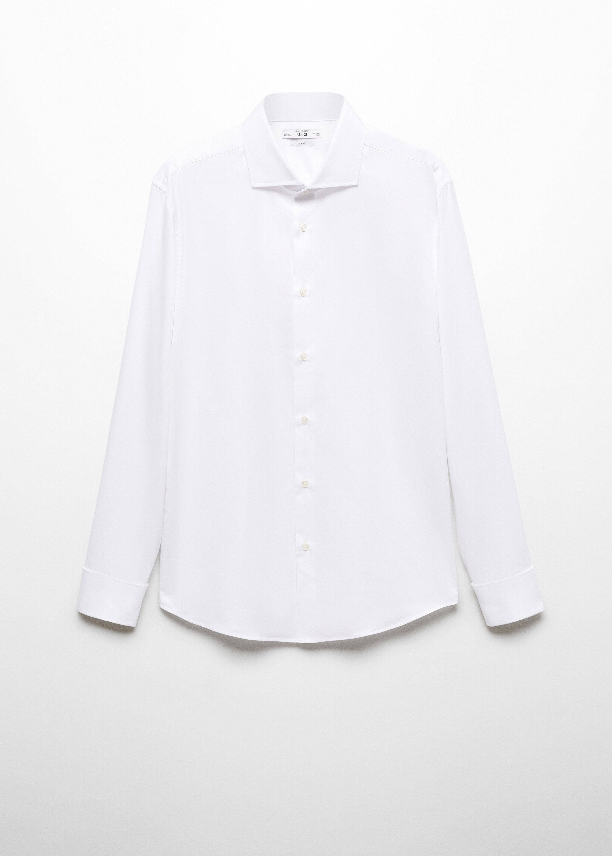 Koszula garniturowa slim fit z diagonalu ze spinkami w mankietach  - Artykuł bez modela/modelki