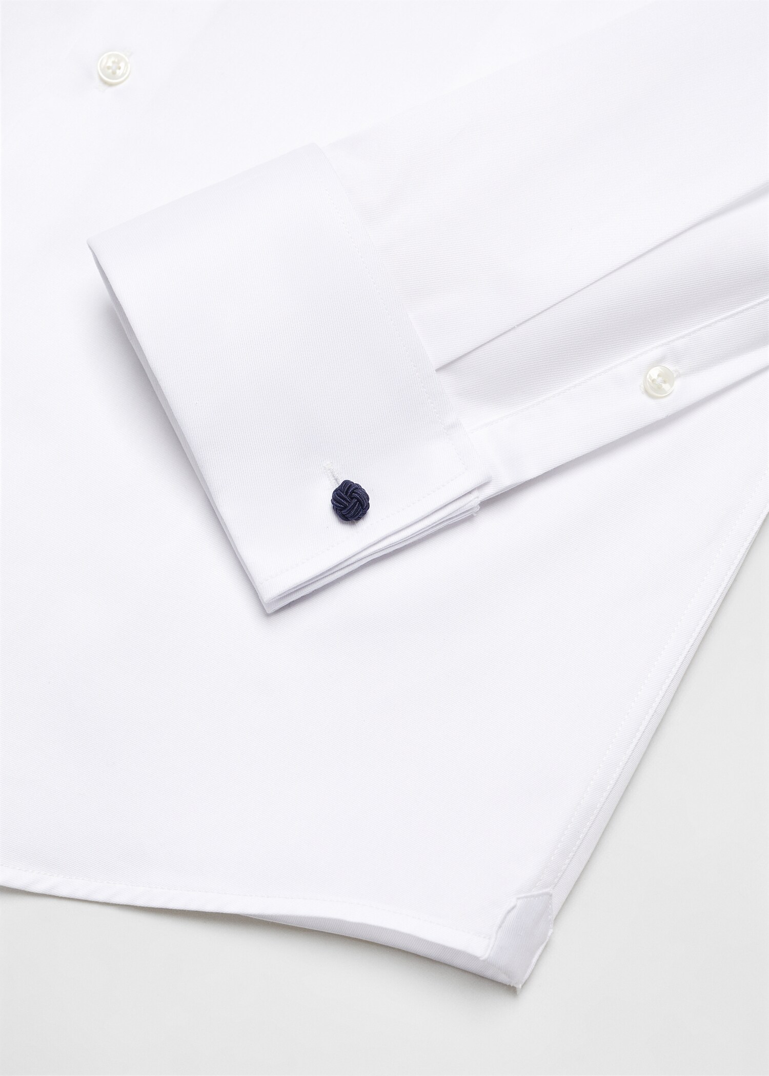 Slim-fit twill fabric suit with shirt cufflinks - Details of the article 0