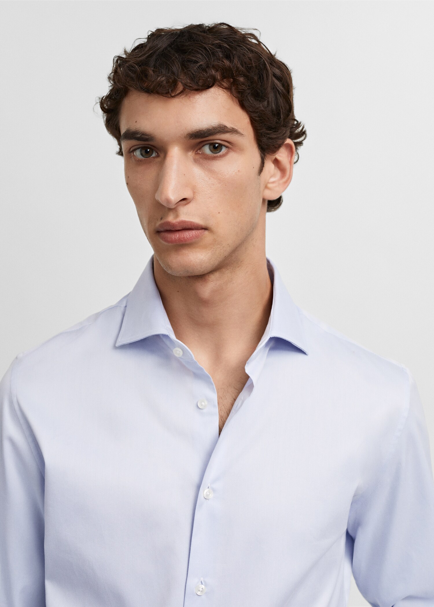Slim-fit twill fabric suit with shirt cufflinks - Details of the article 1