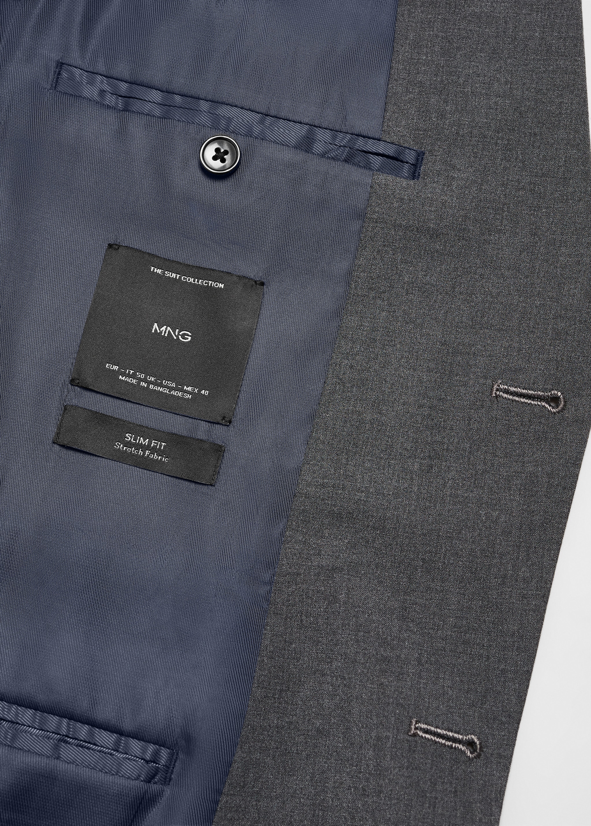 Костюмный пиджак slim fit из ткани стретч - Деталь изделия 8