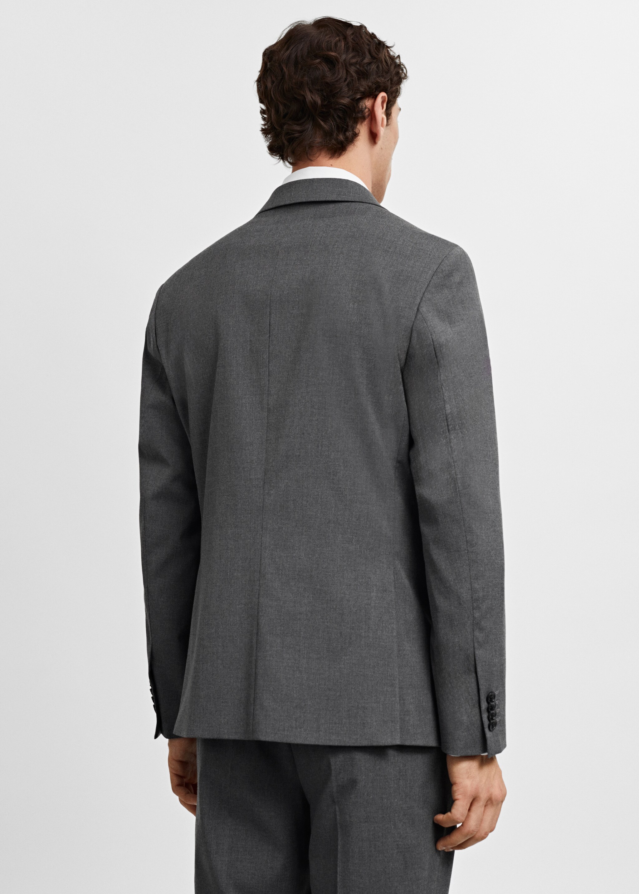 Костюмный пиджак slim fit из ткани стретч - Обратная сторона изделия