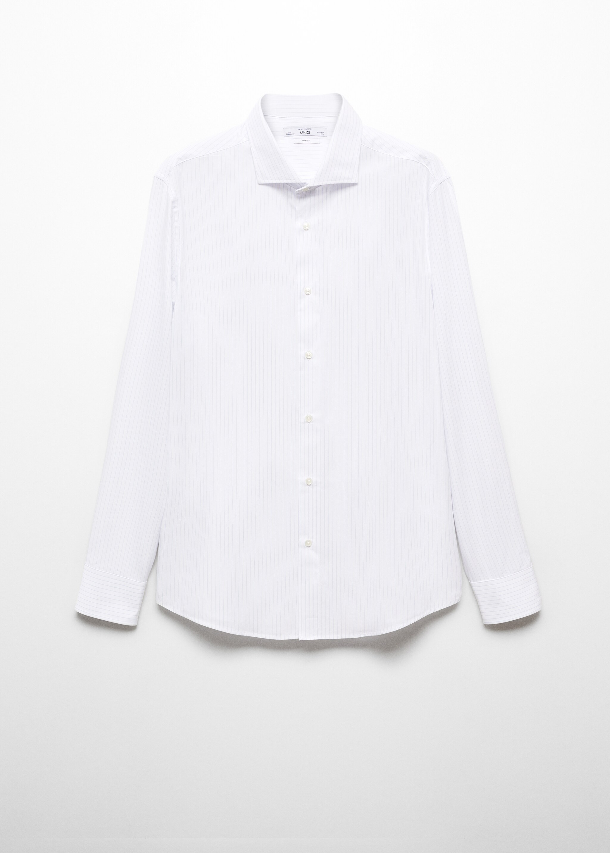 Костюмная рубашка slim fit из твила с микропринтом - Изделие без модели