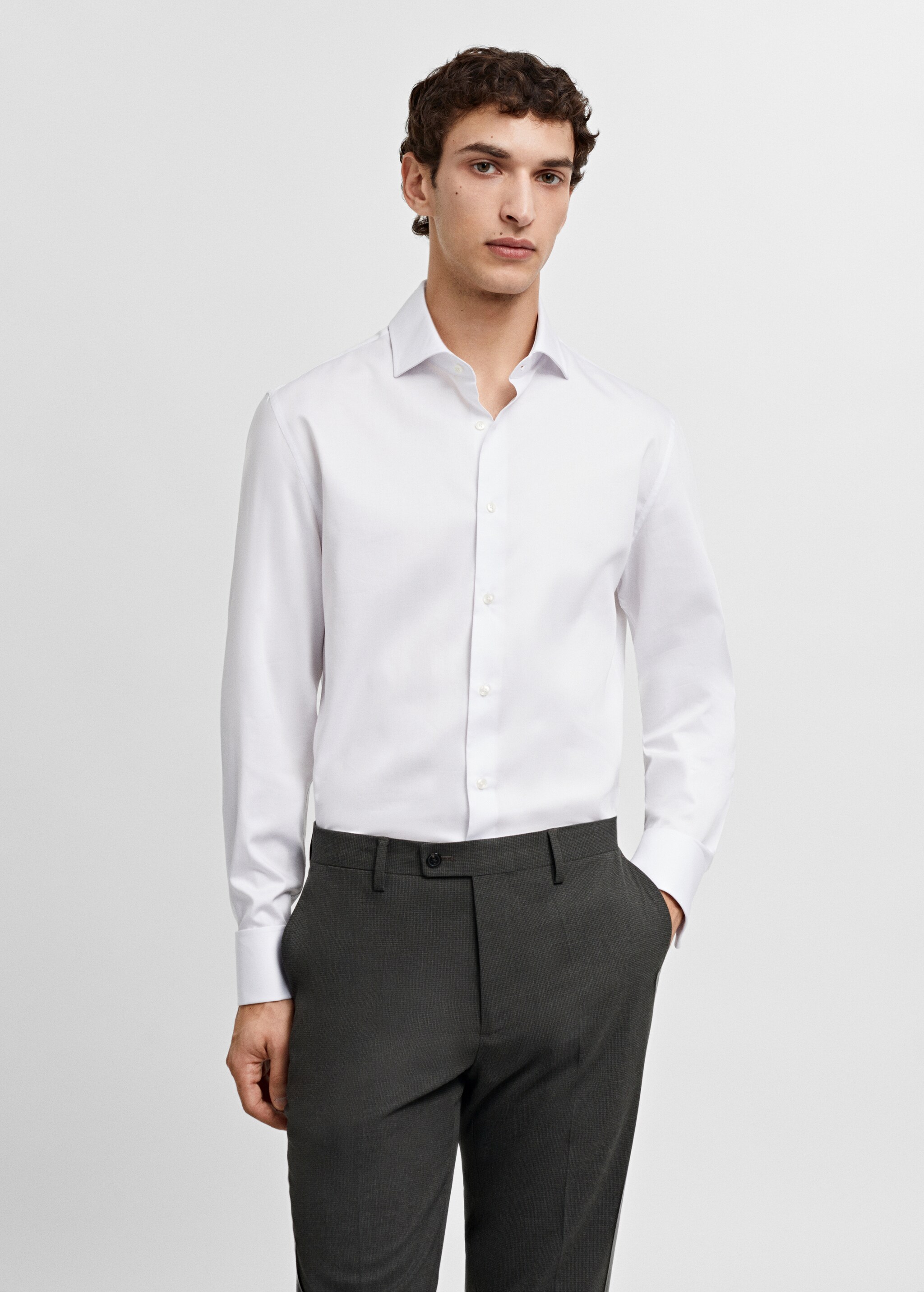 Regular-fit suit shirt with cufflinks - Medium plane