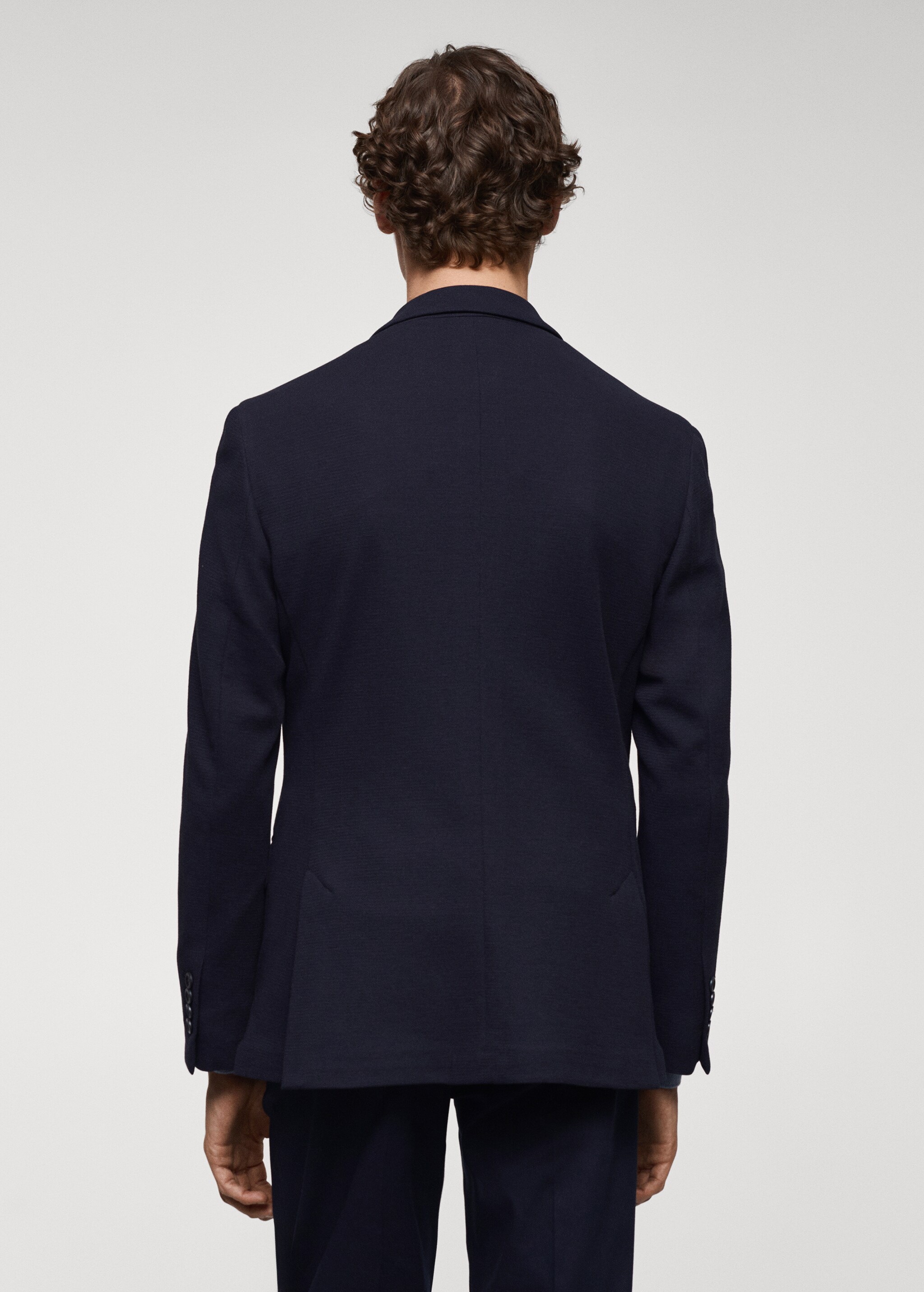 Structured slim fit cotton blazer - Reverse of the article