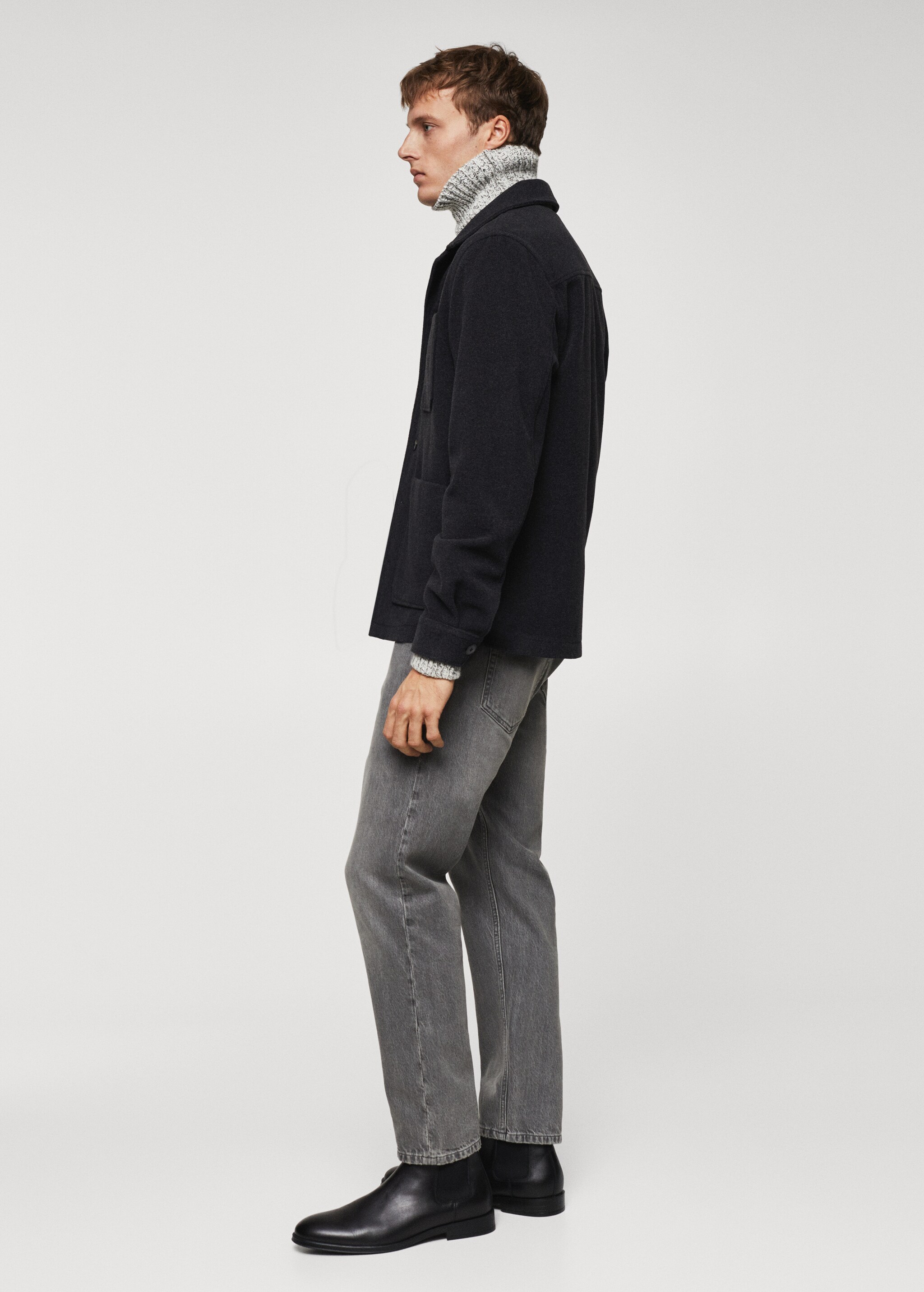 Double-faced wool overshirt with pockets - Details of the article 2