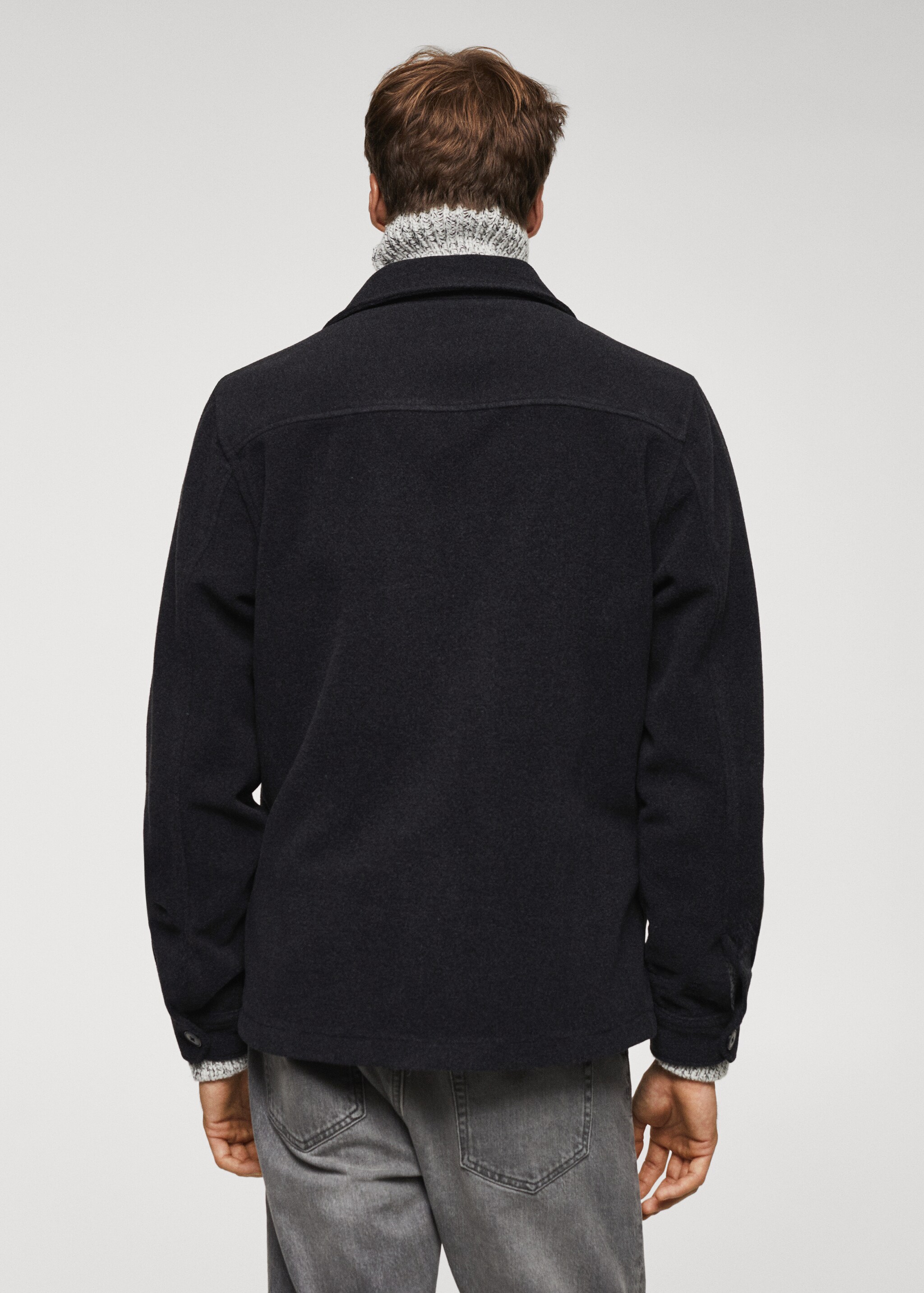 Double-faced wool overshirt with pockets - Reverse of the article
