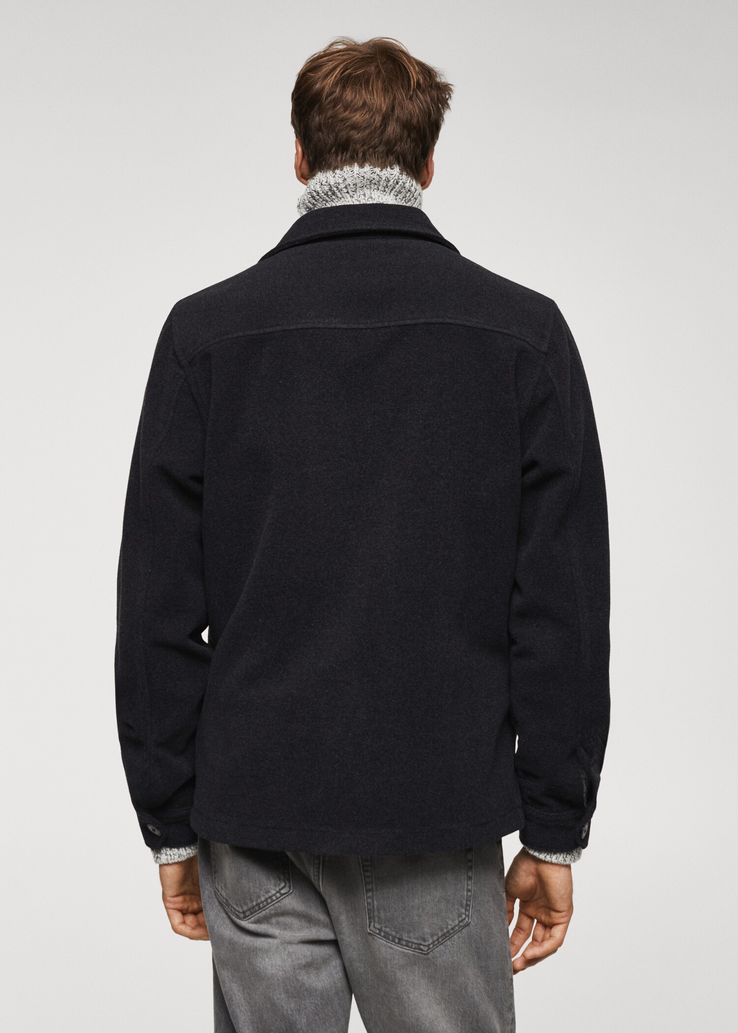 Double-faced wool overshirt with pockets - Reverse of the article