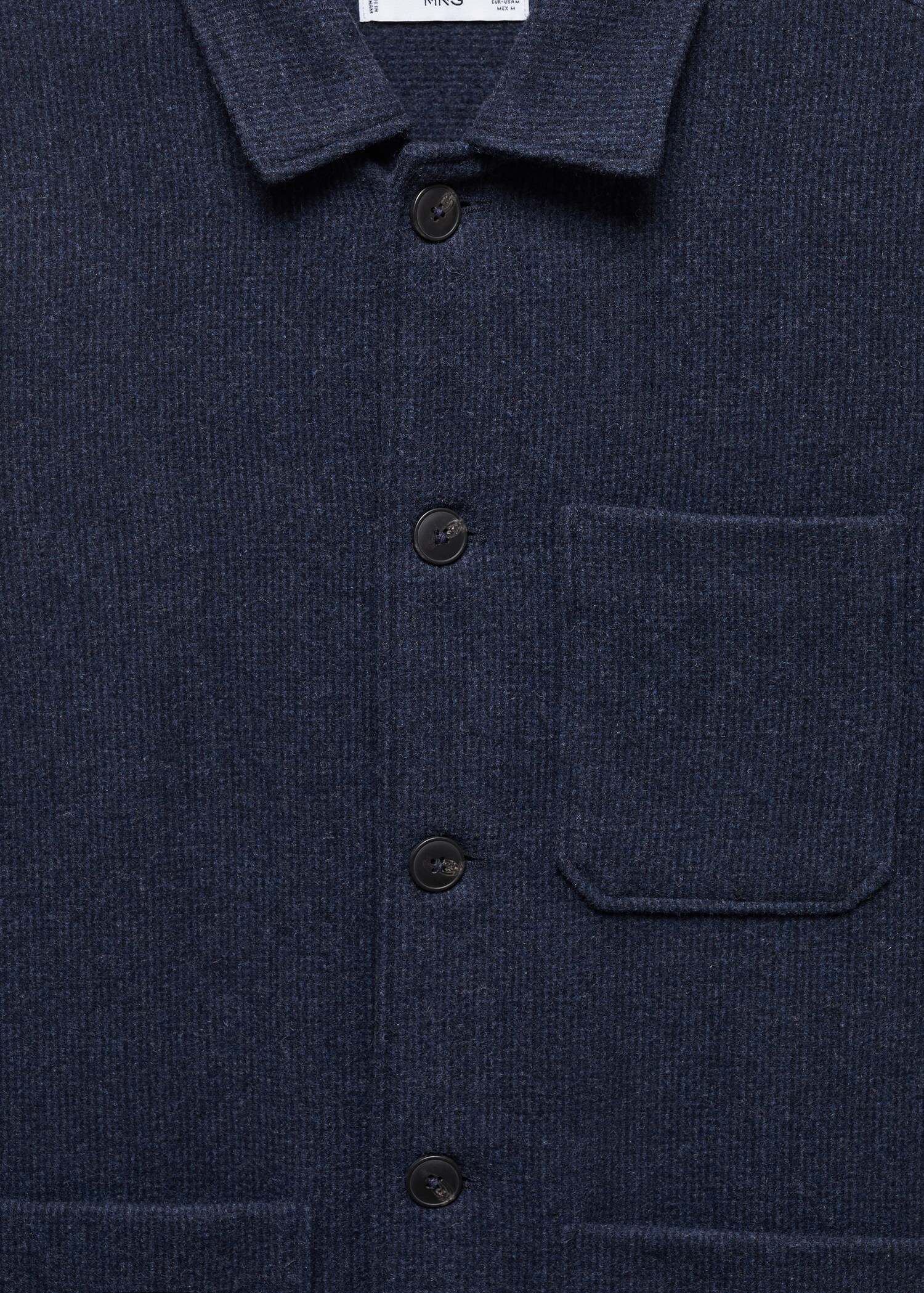 Double-faced wool overshirt with pockets - Детальніше про товар 8
