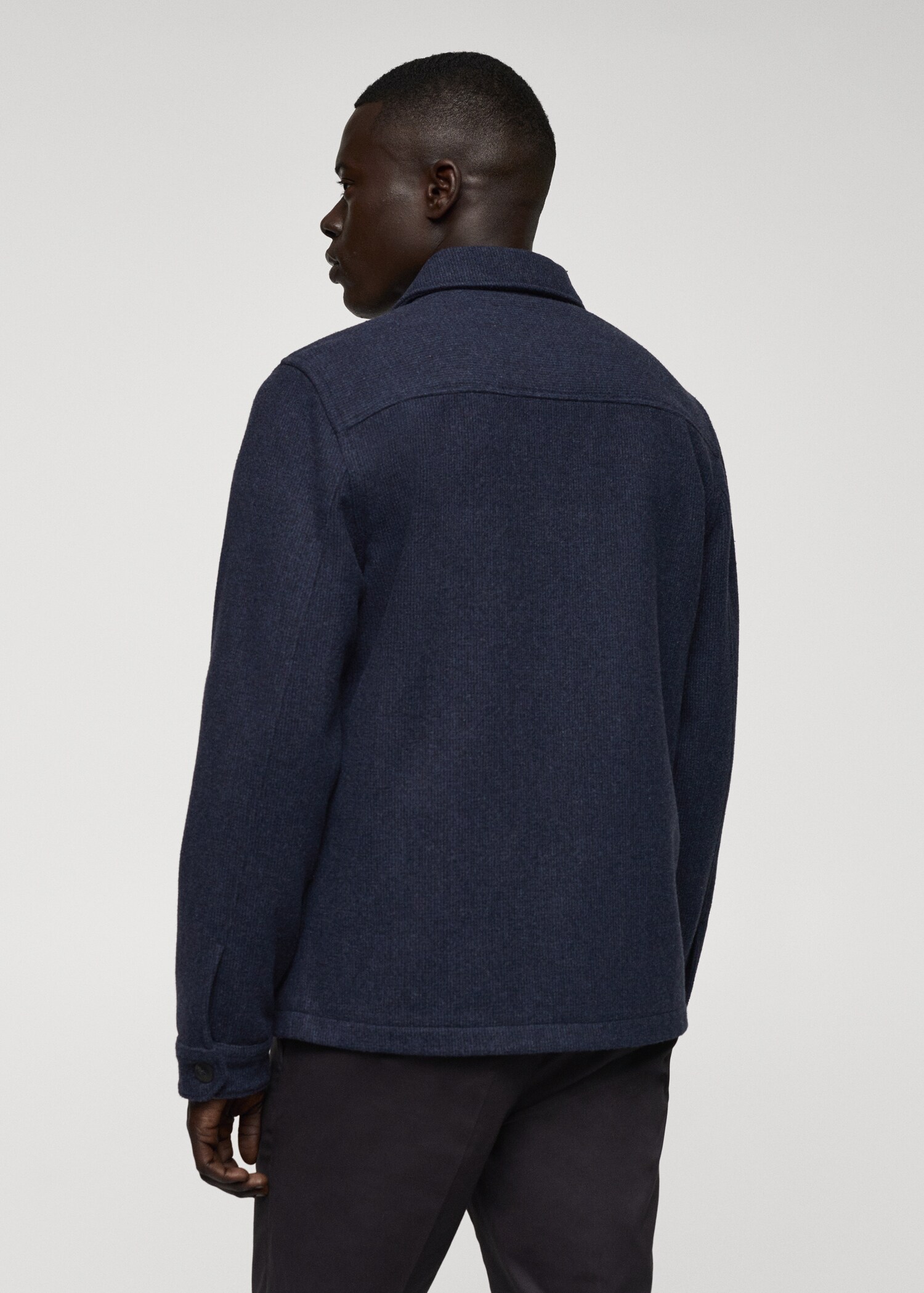 Double-faced wool overshirt with pockets - Зворотна сторона товару