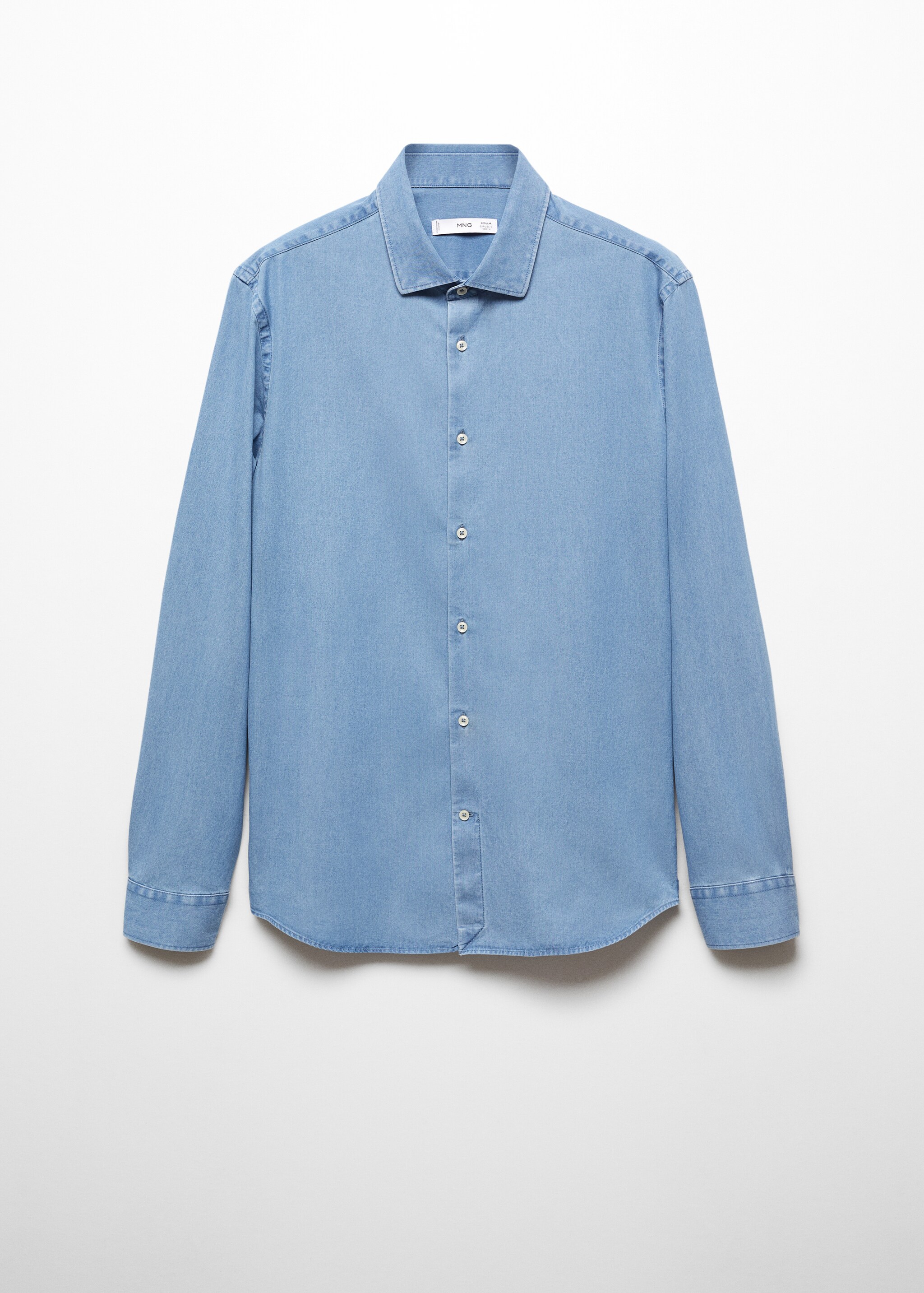 Regular-fit cotton chambray shirt - Article without model
