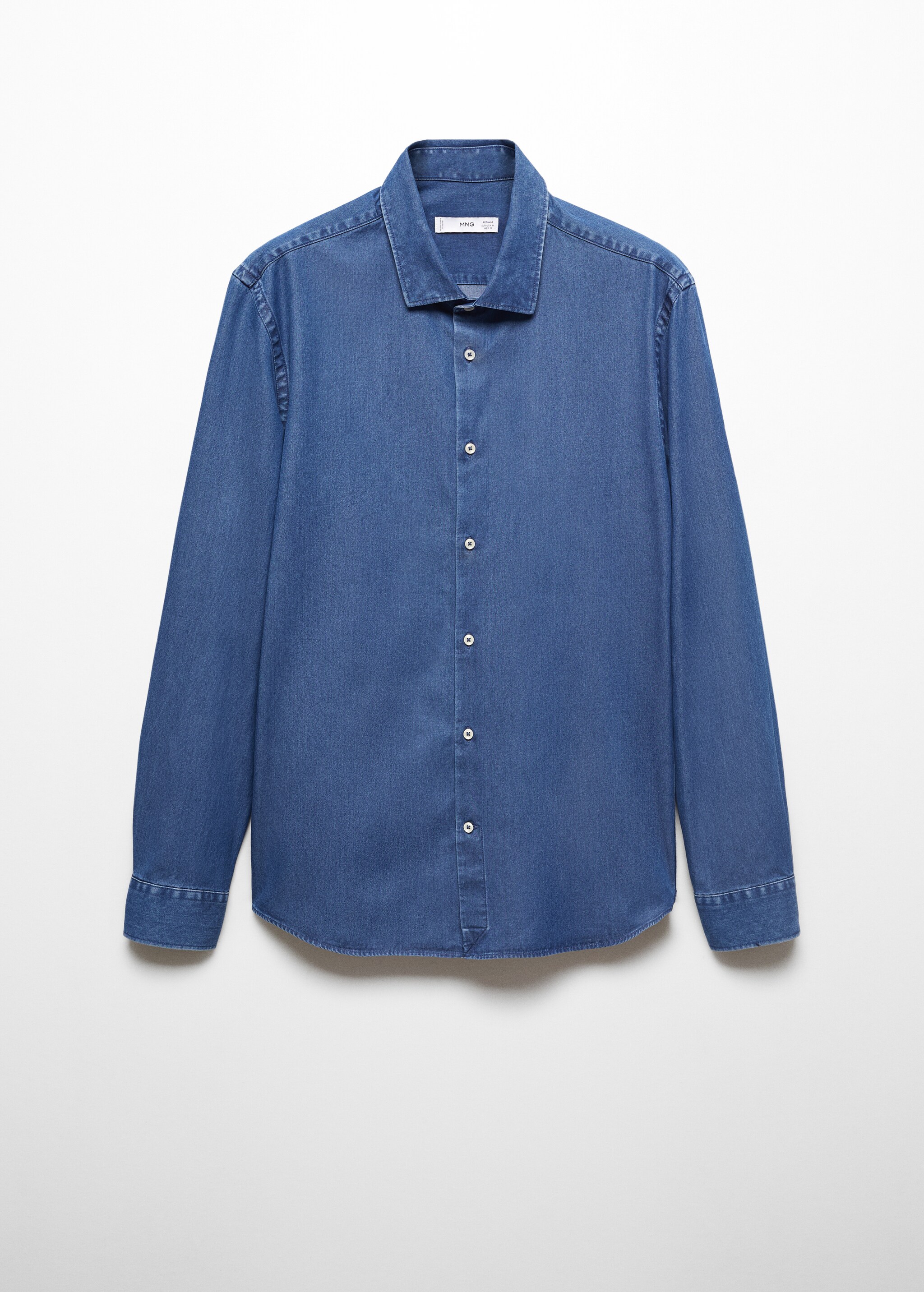 Regular-fit cotton chambray shirt - Article without model
