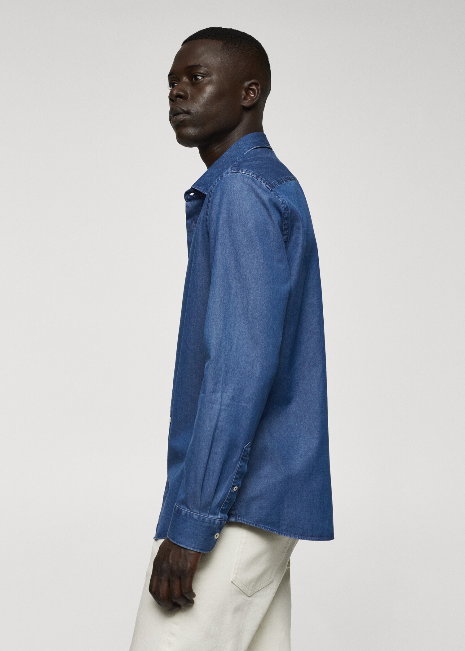 Regular-fit cotton chambray shirt - Детальніше про товар 2