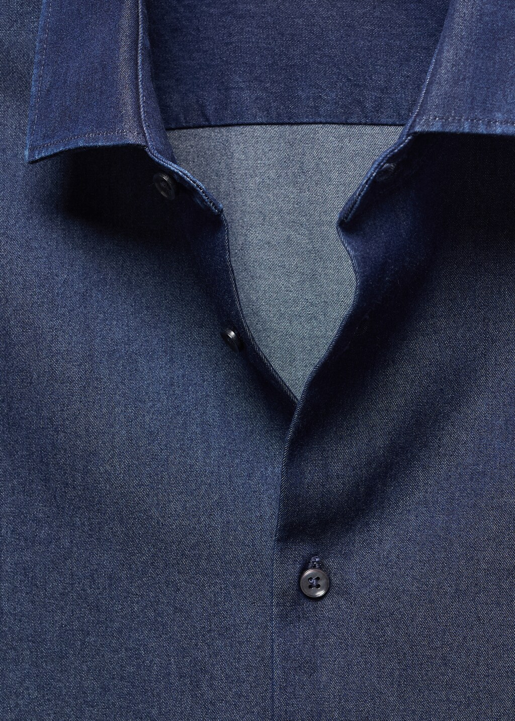 Regular-fit cotton chambray shirt