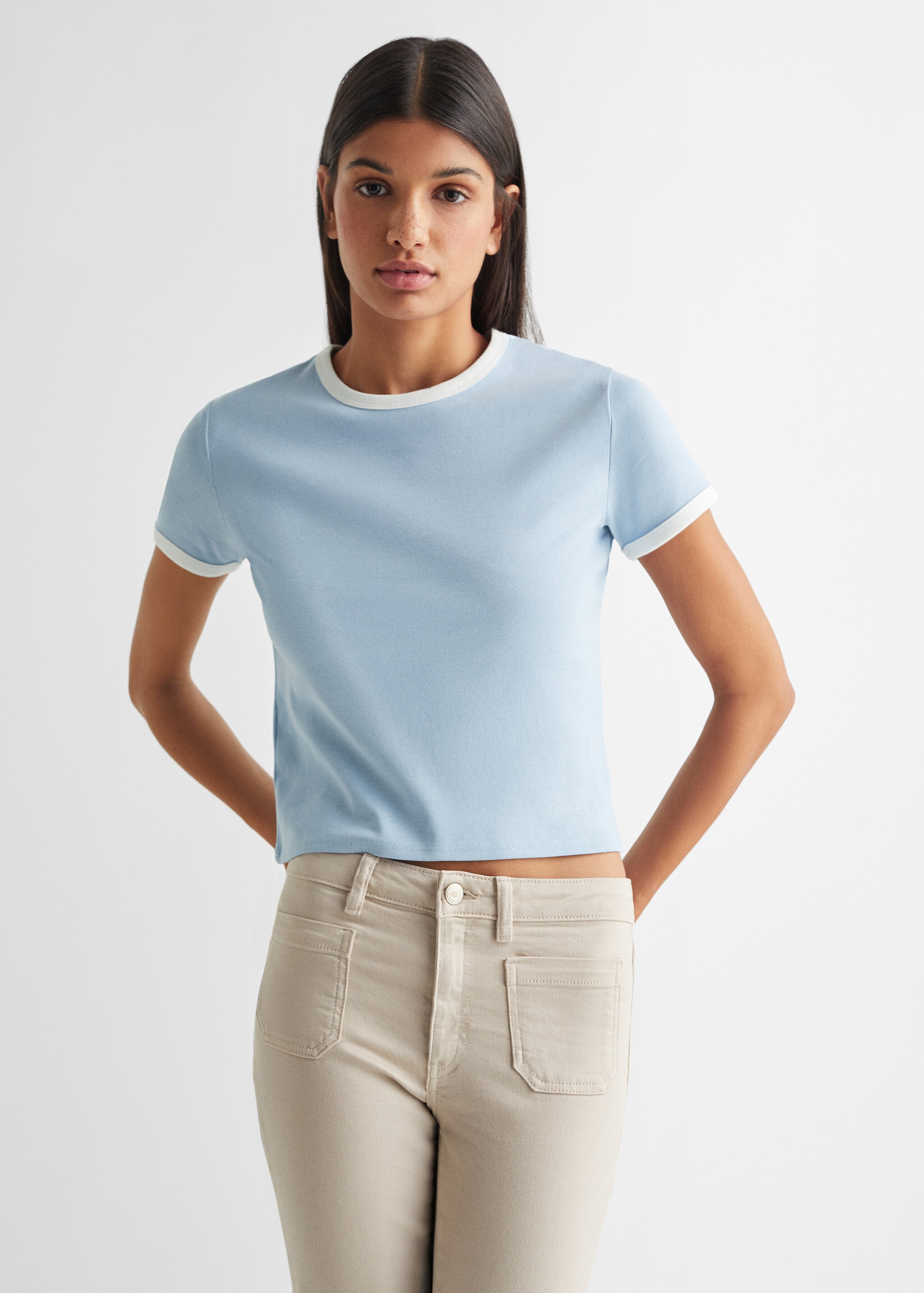 Crop short sleeve t-shirt - Medium plane