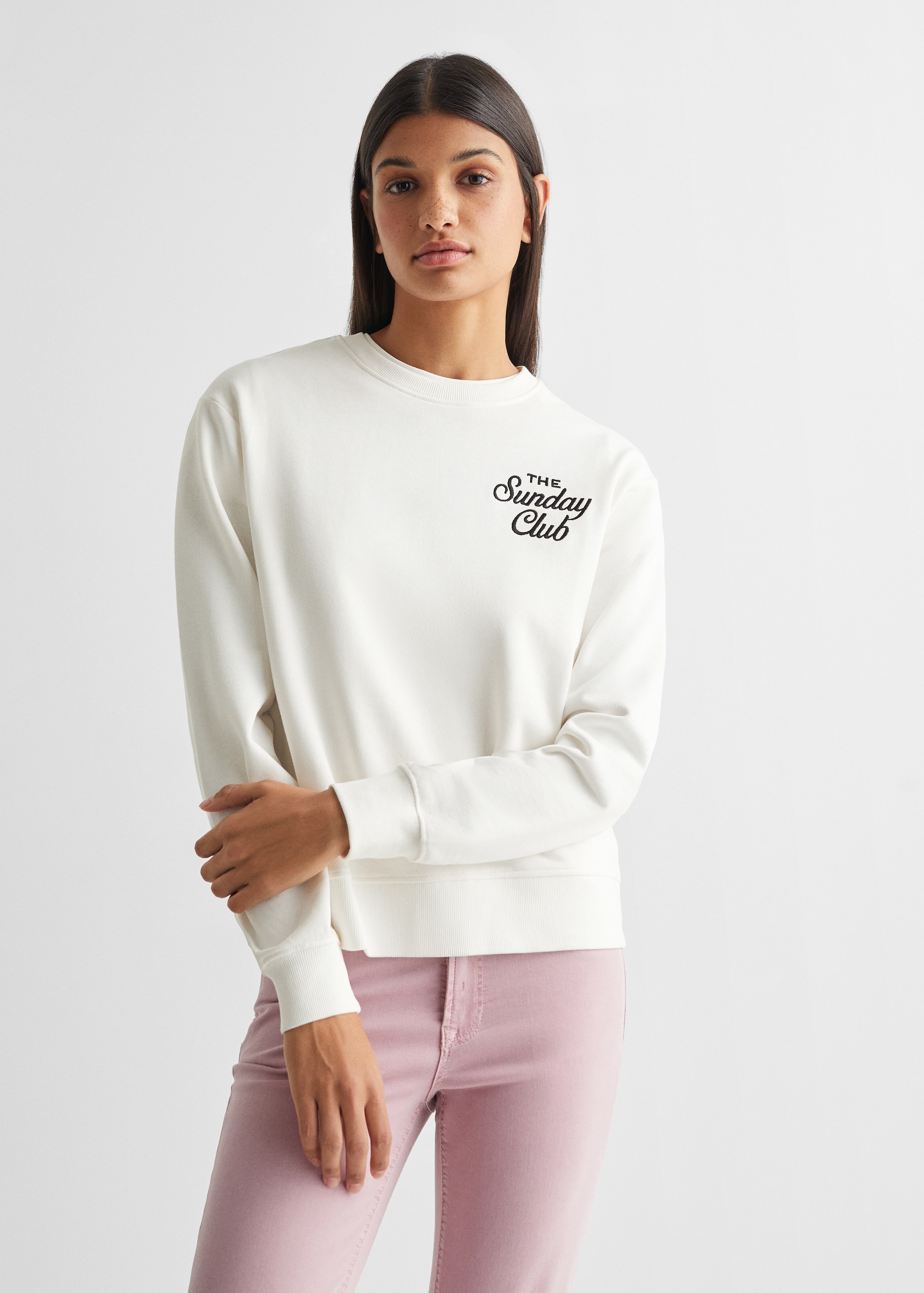 Cotton-blend message sweatshirt - Medium plane