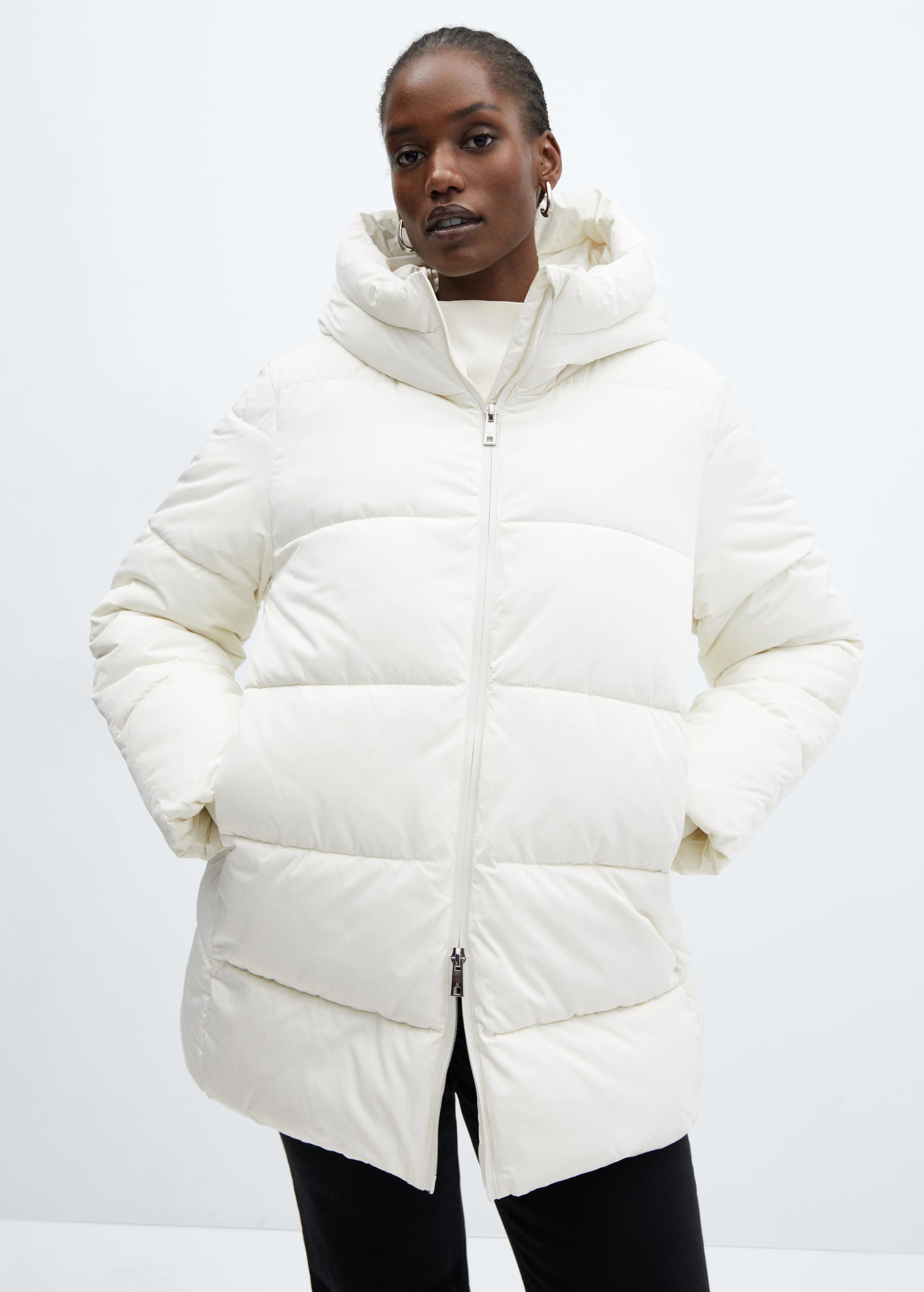 Hood quilted coat - Details of the article 5