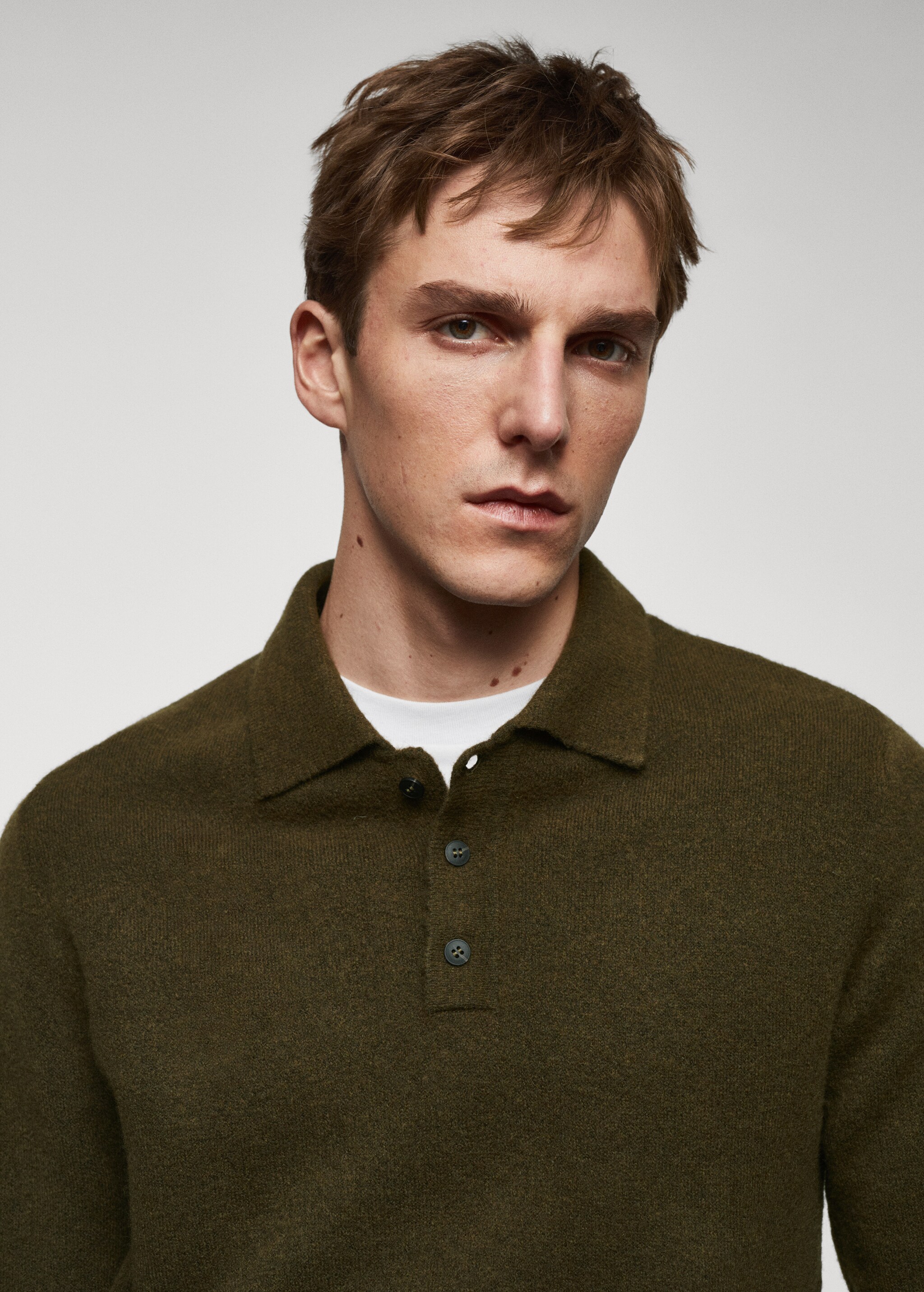 Mini boucle knit polo shirt - Details of the article 1