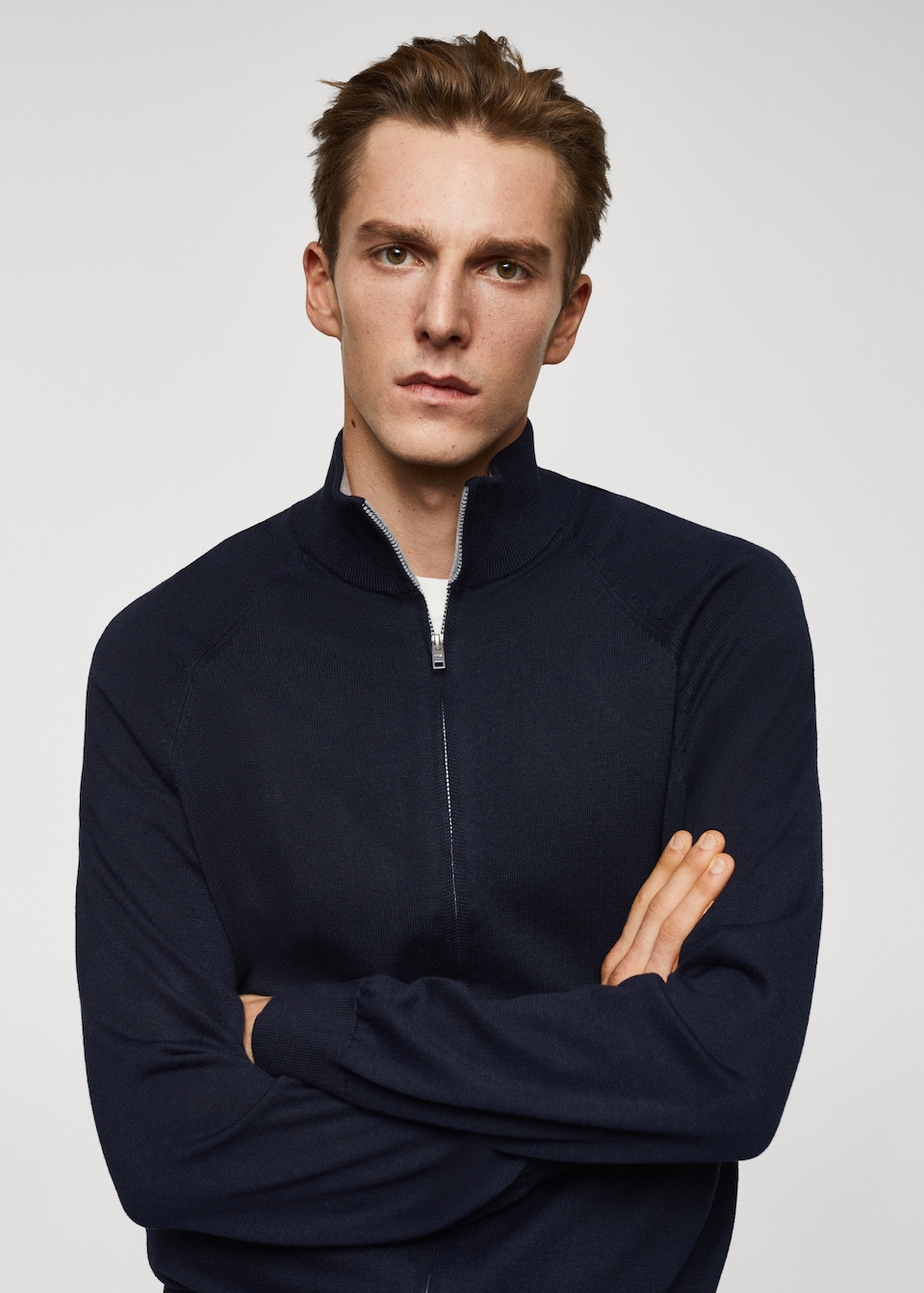 Zipped cotton cardigan - Man | MANGO USA