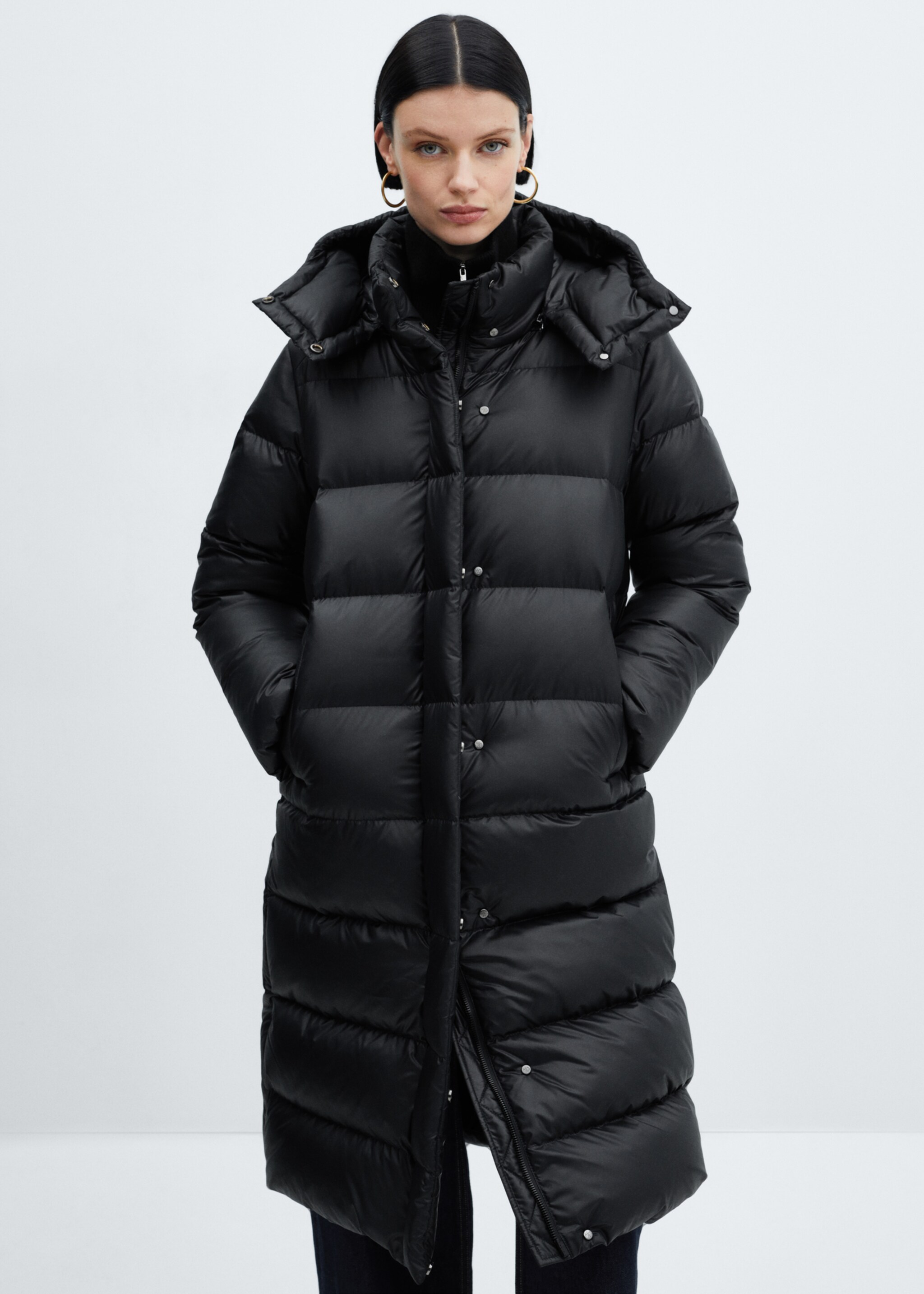 Anorak largo acolchado plumón - Plano medio