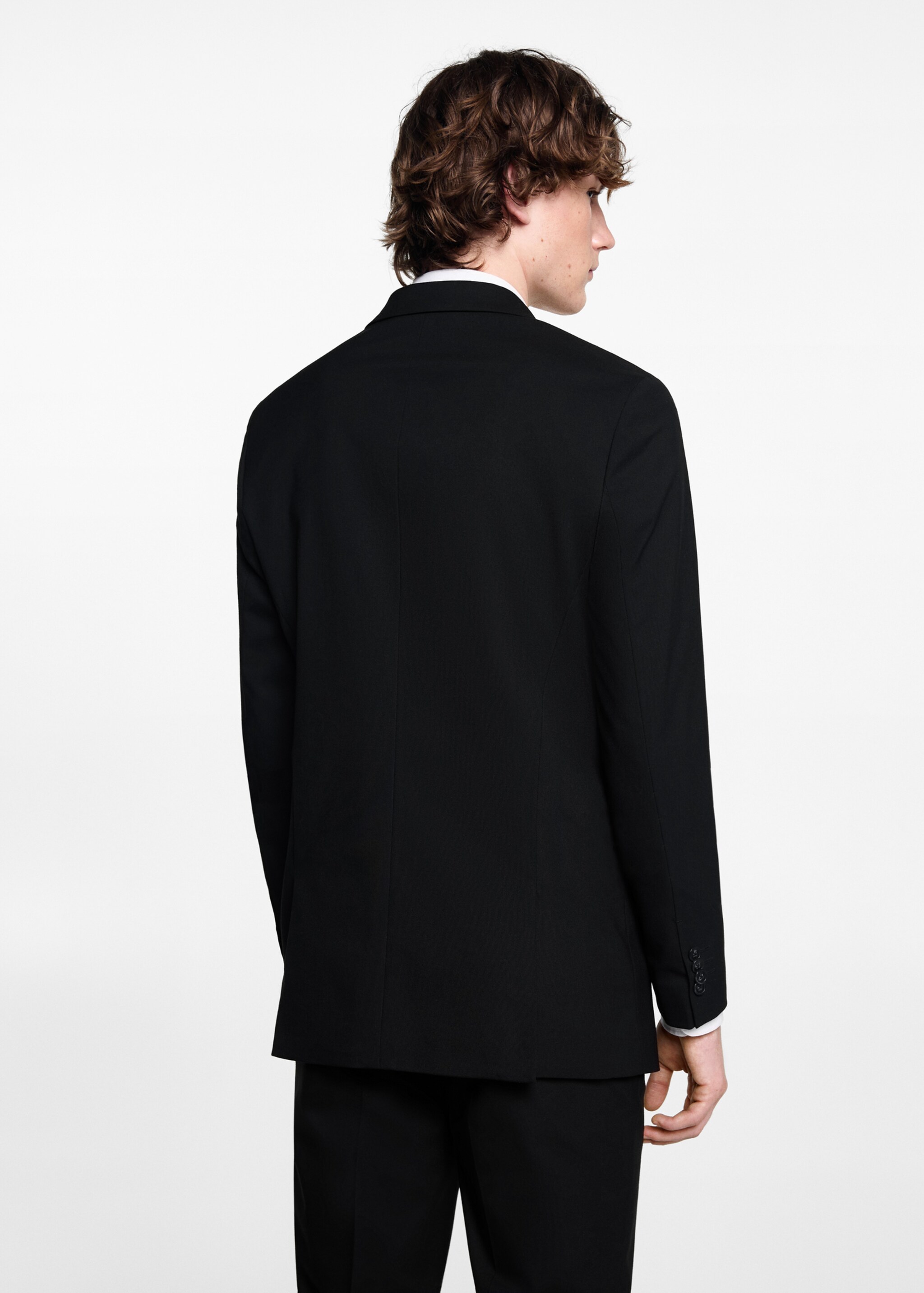 Veste de costume slim fit - Verso de l’article, Noir. Ref: 67070648-00.