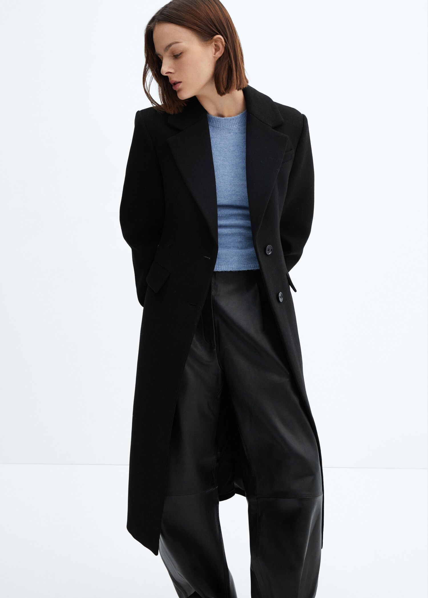 Manteau laine ajusté - Plan moyen