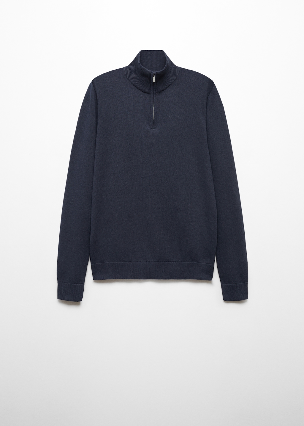 Mango Teen Zip Neck Jumper Navy S Teenage Boy
