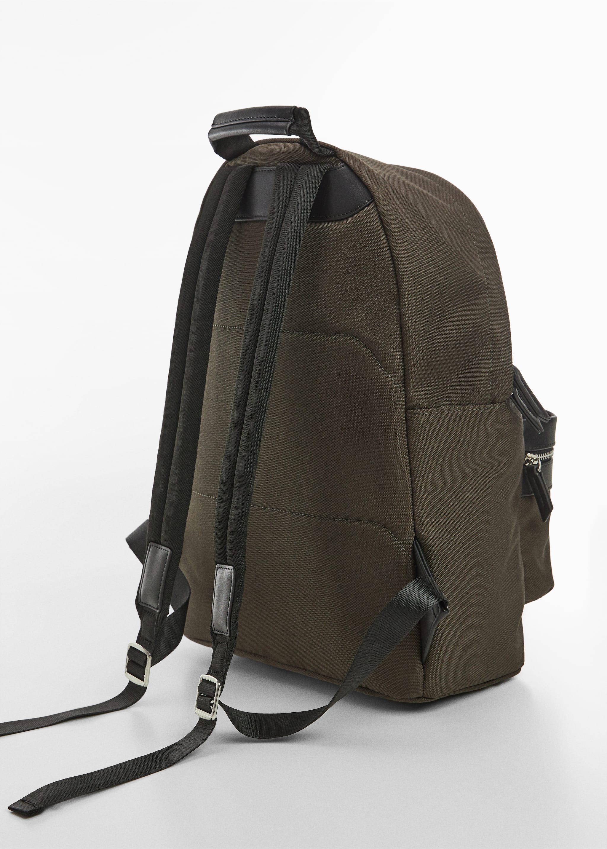 Backpack with leather-effect details - Medium plane