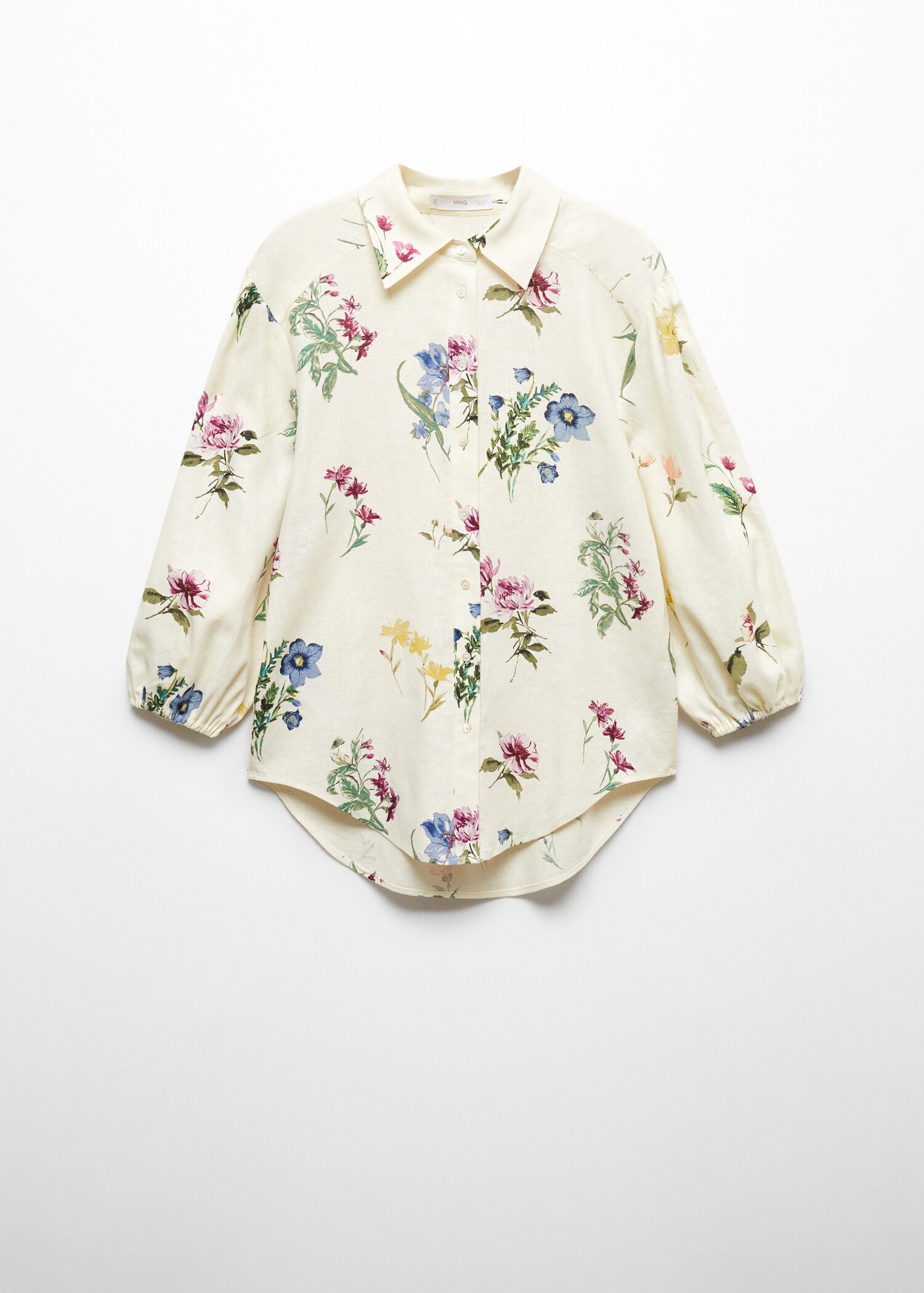 Floral linen-blend shirt - Article without model