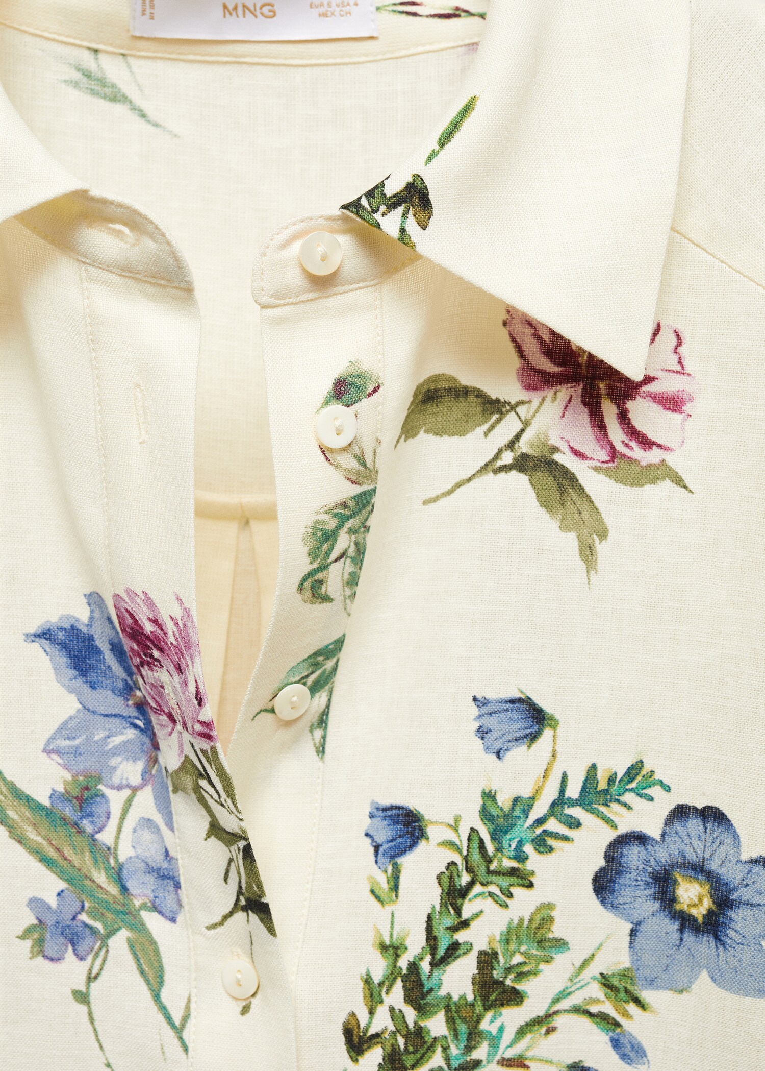 Floral linen-blend shirt - Details of the article 8