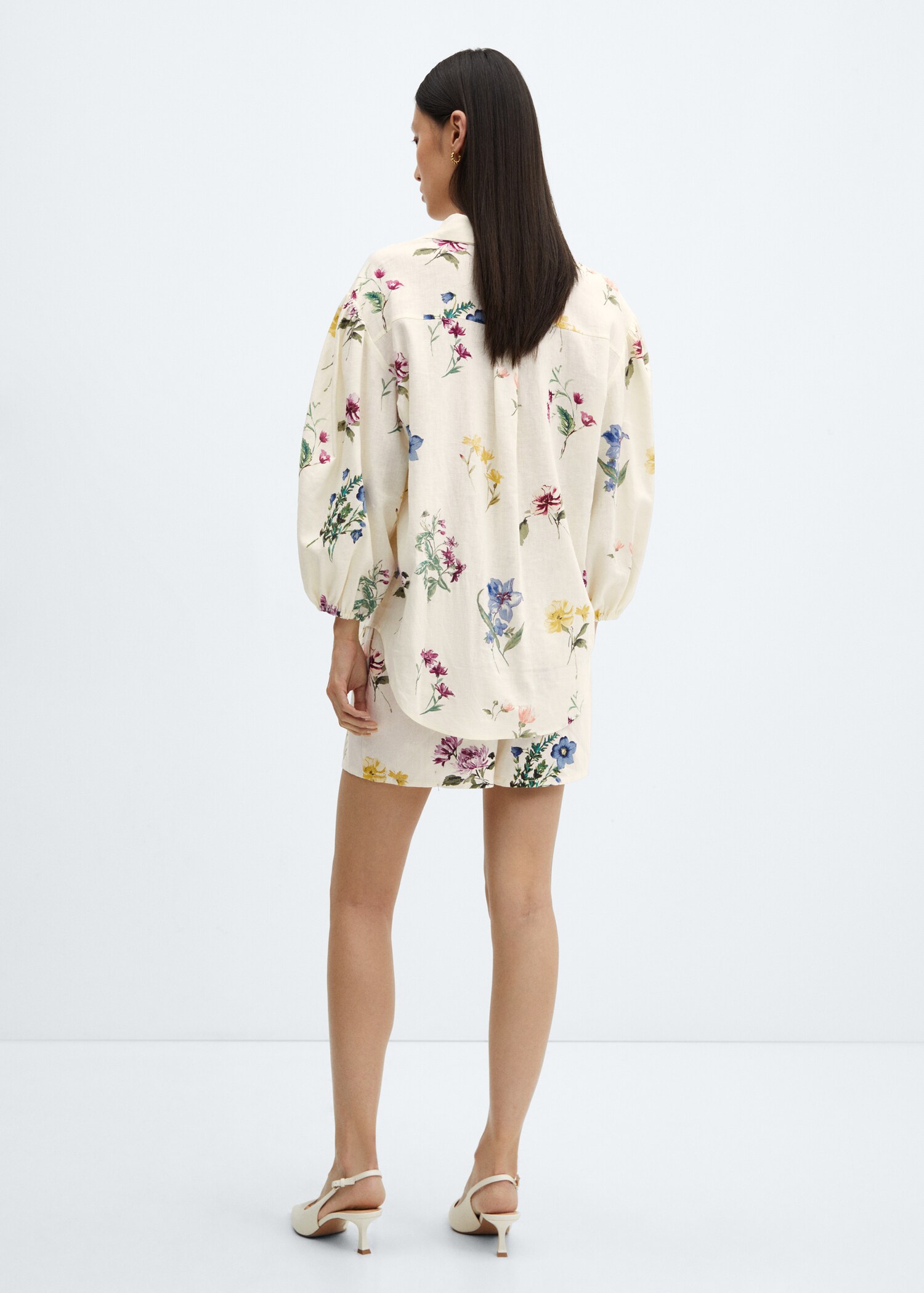 Floral linen-blend shirt - Reverse of the article
